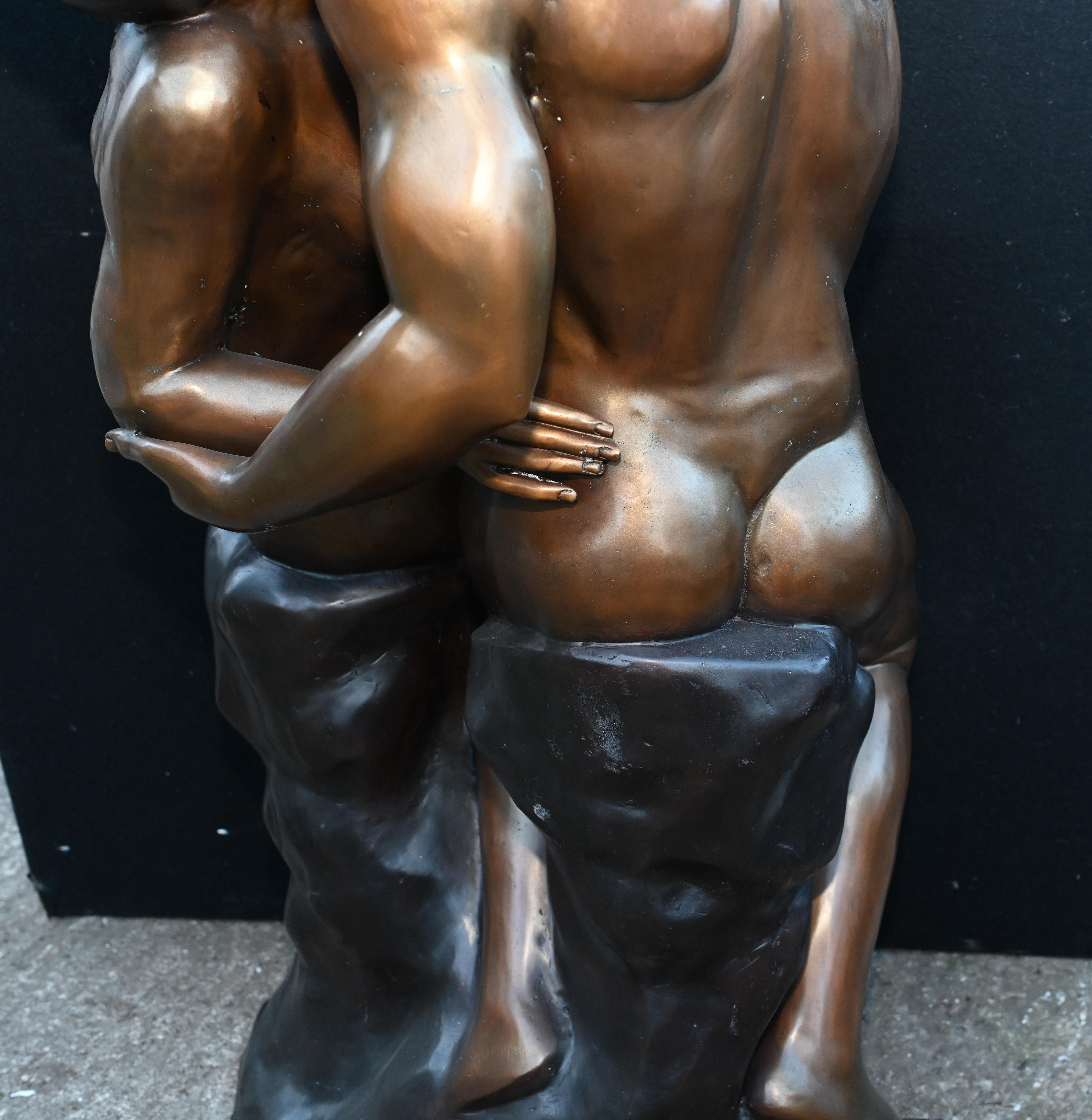 Lifesize Bronze the Kiss Statue After Rodin Garden Casting For Sale 8
