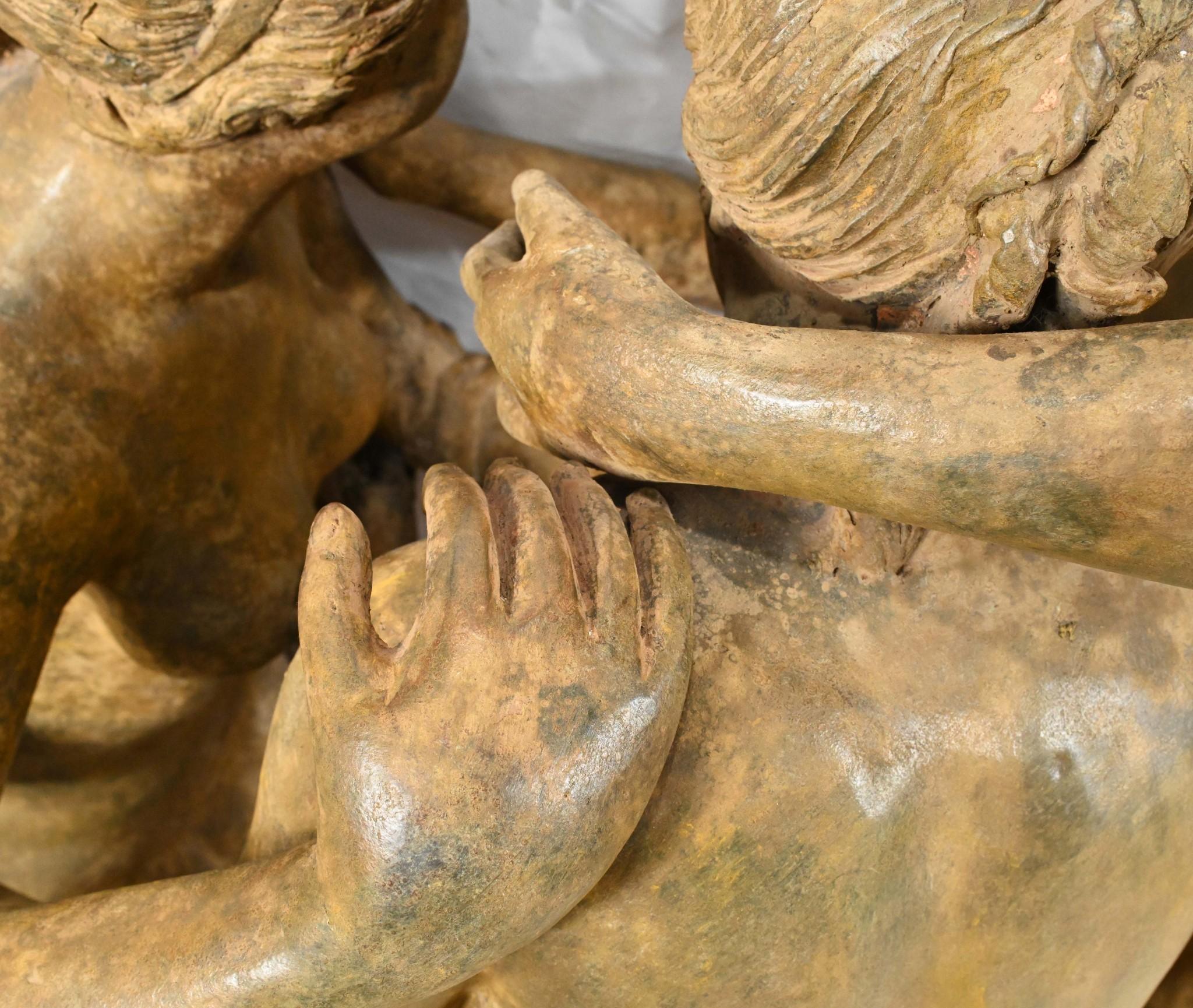 Statua di bronzo a grandezza naturale delle tre Grazie, statua greca nuda e femminile in vendita 6