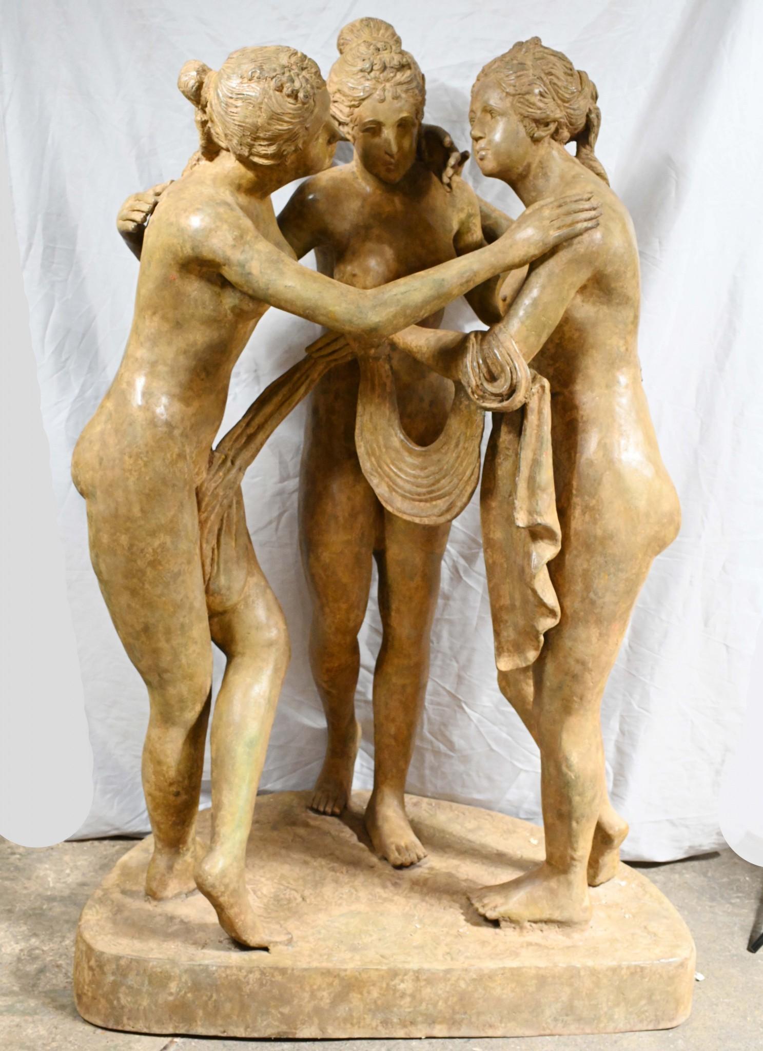 Lifesize Bronze Three Graces Statue Female Nude Greek Figurine 9