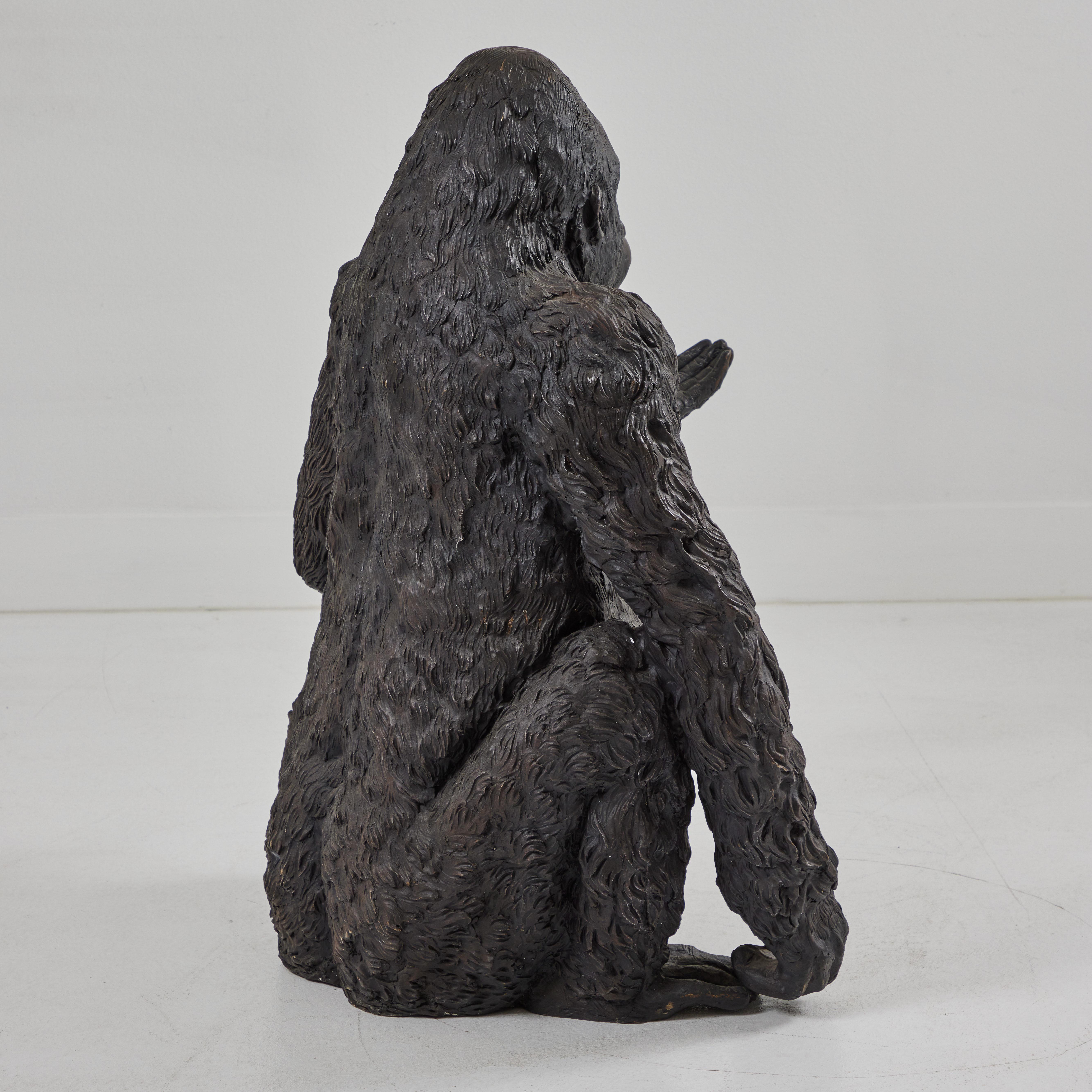 Moulage Gorilla grandeur nature en bronze coulé en vente