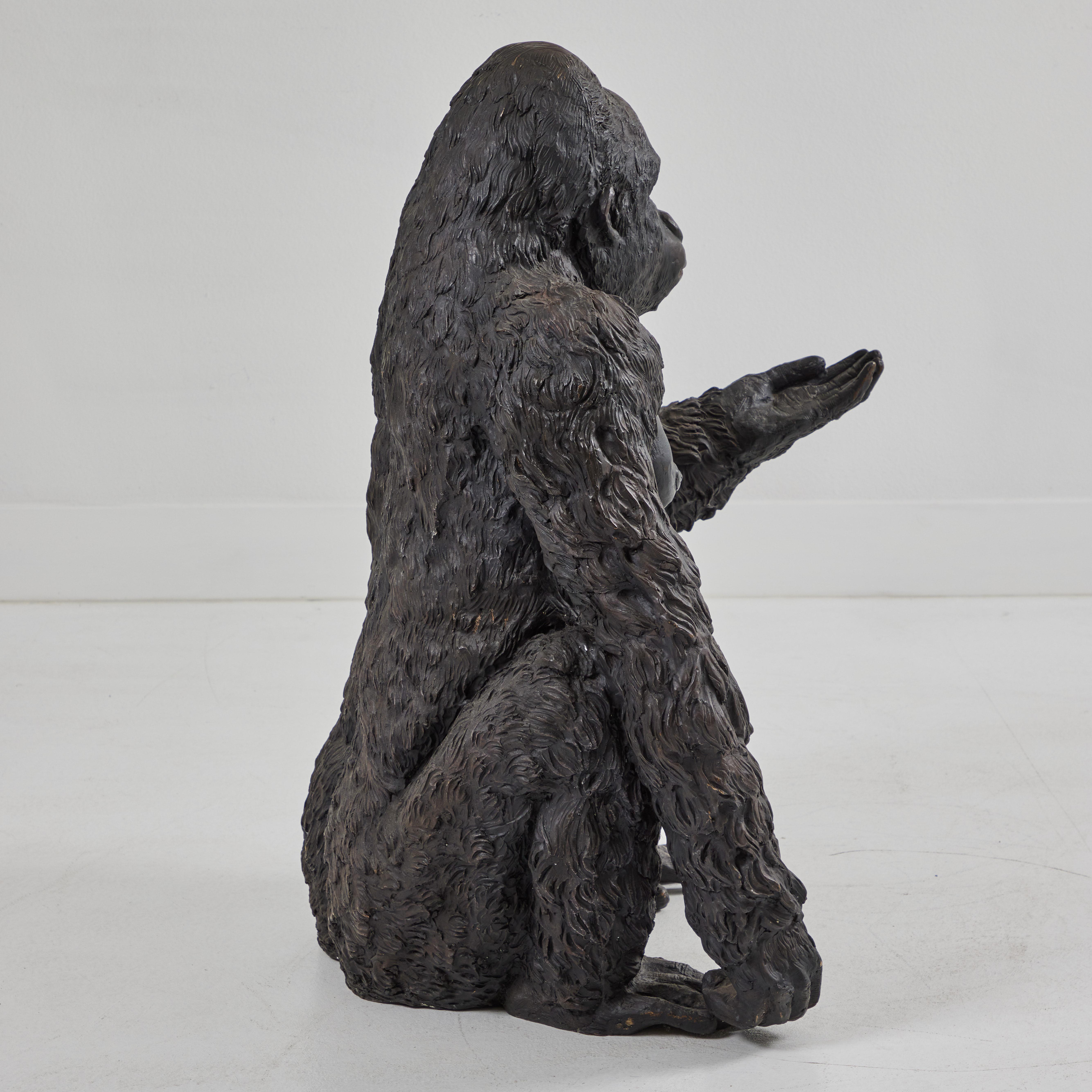 Mid-Century Modern Cast Bronze Lifesize  Gorilla For Sale