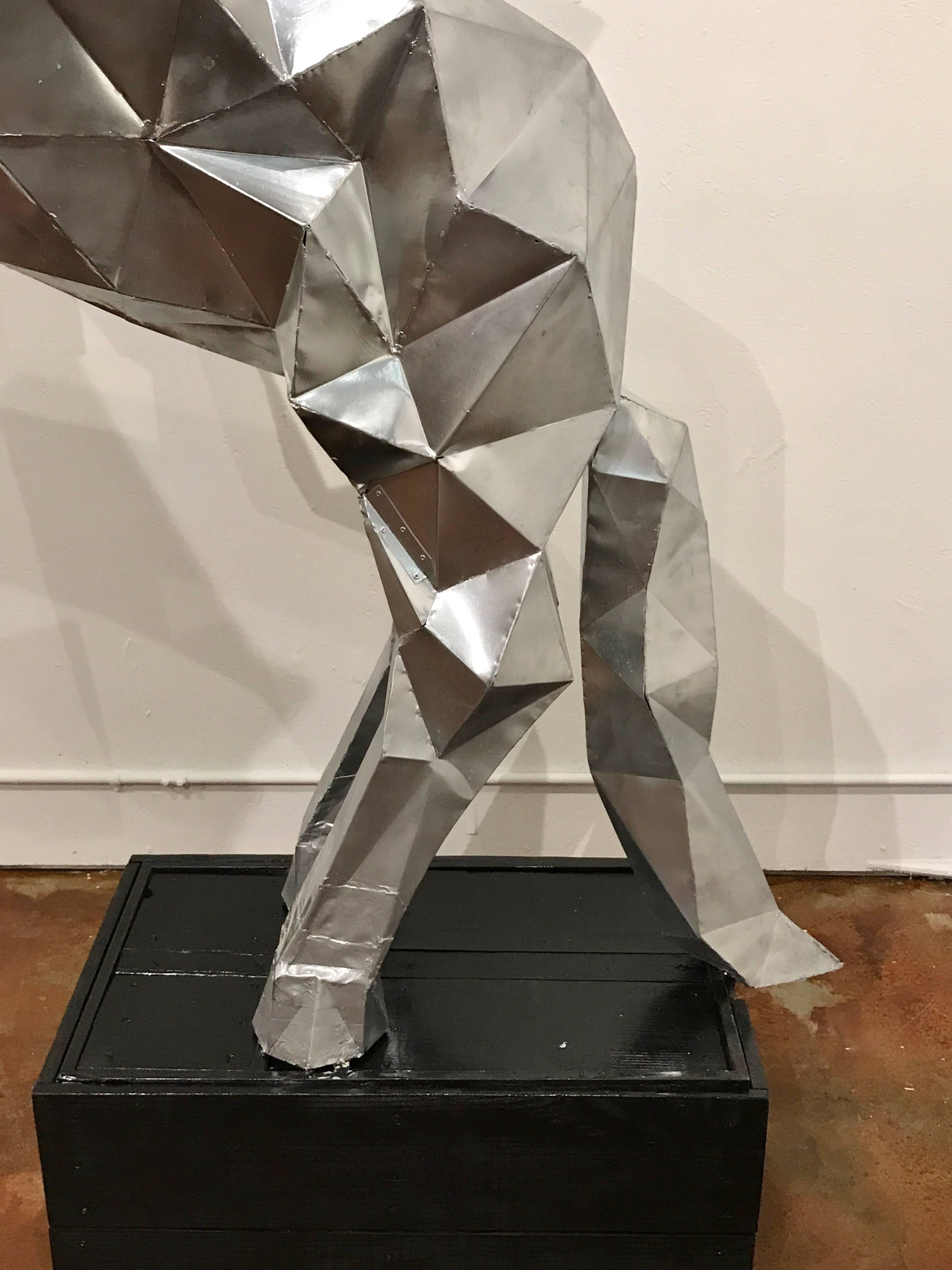 Lifesize Cubist Rearing Horse Sculpture, in the Style of Ben Foster 5