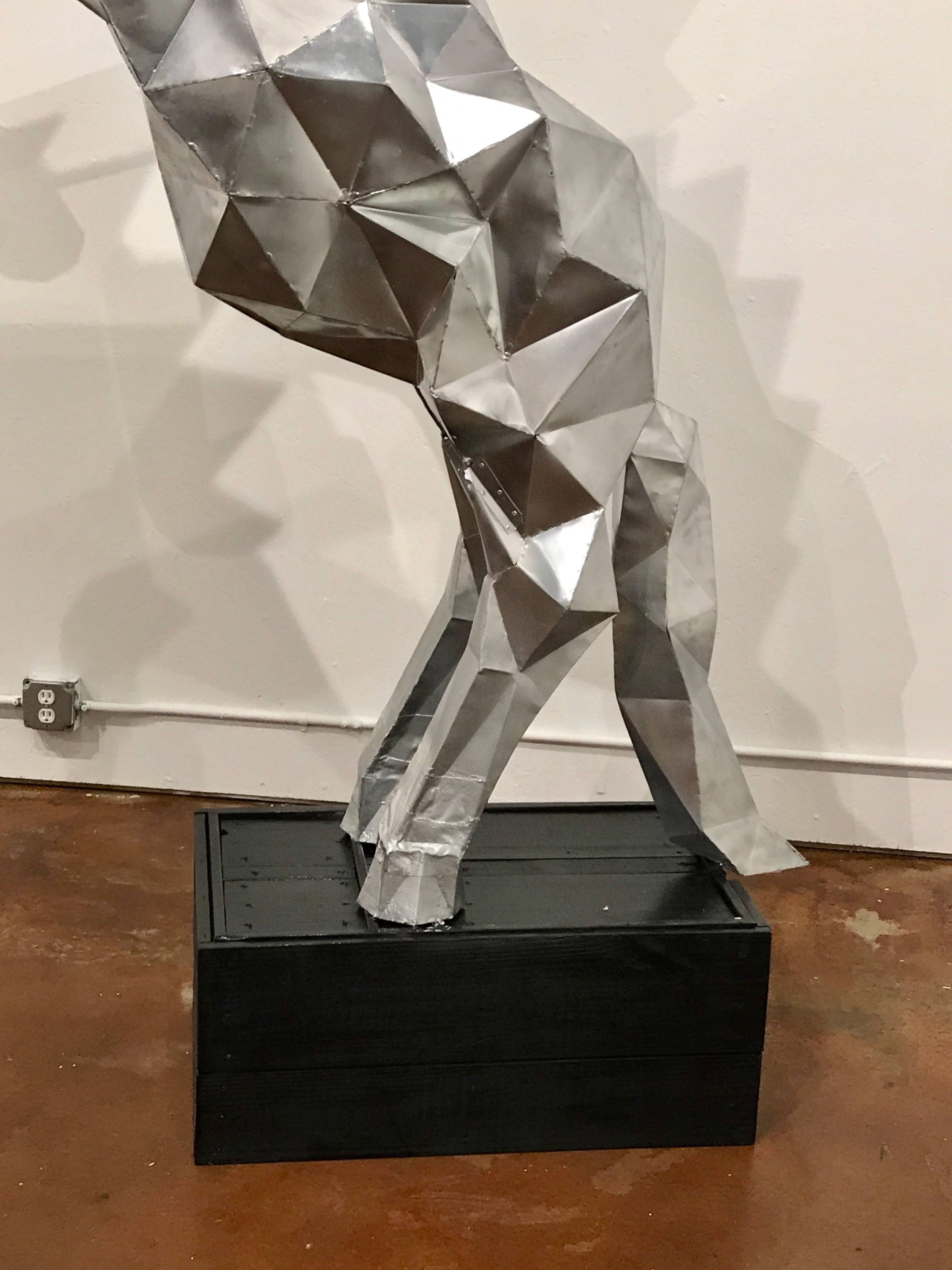 Lifesize Cubist Rearing Horse Sculpture, in the Style of Ben Foster 6