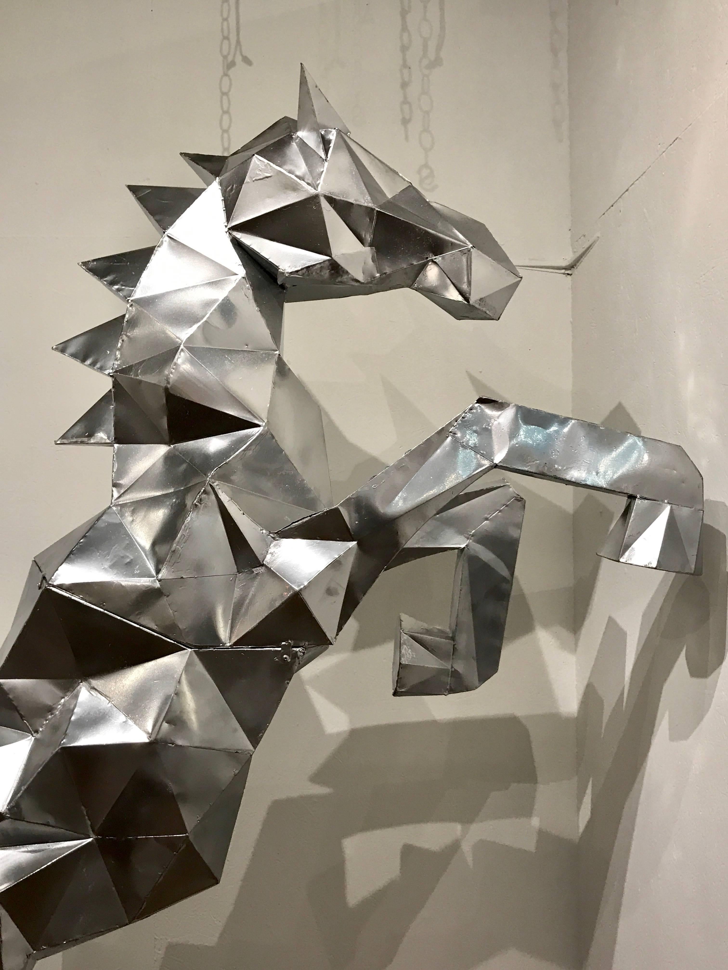Moderne Sculpture cubiste de cheval d'élevage grandeur nature:: dans le style de Ben Foster
