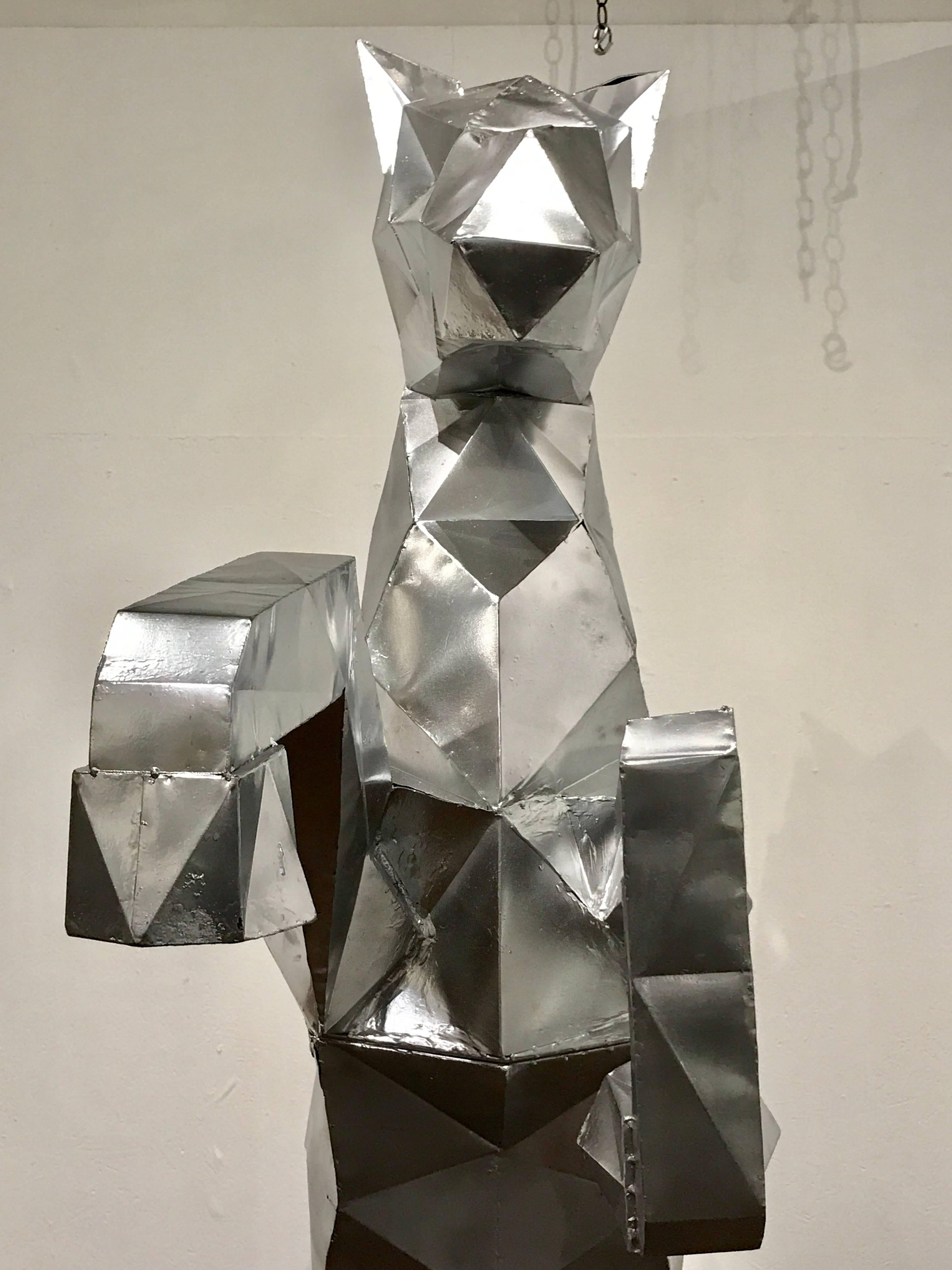 North American Lifesize Cubist Rearing Horse Sculpture, in the Style of Ben Foster
