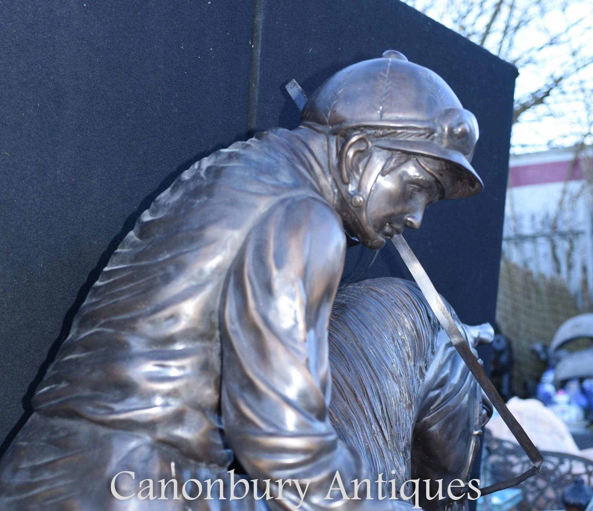 Französische Bronzepferd- und Jockey-Statue in Lebensgröße von Bonheur im Angebot 8