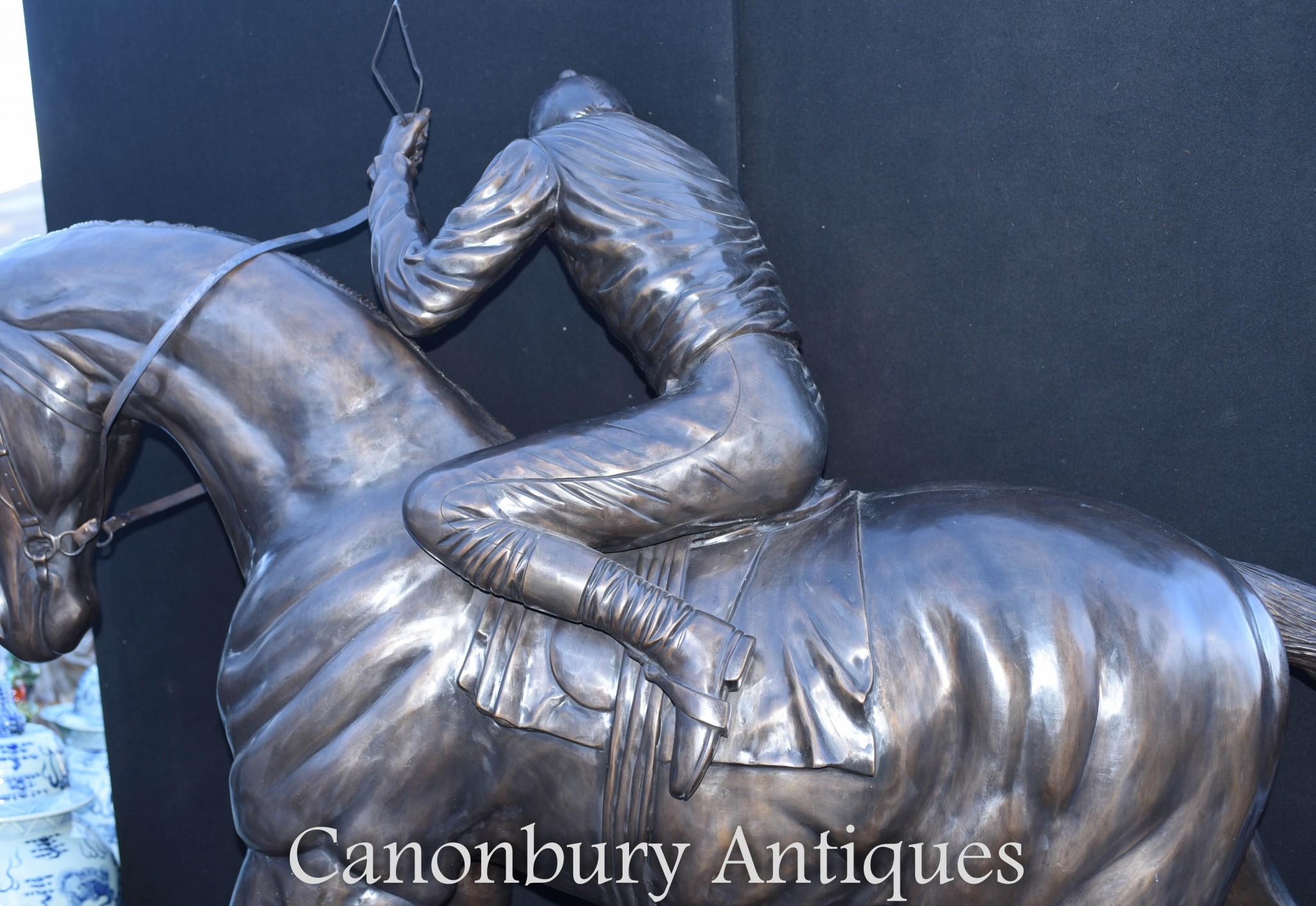 Statue en bronze à taille réelle de cheval et de jockey par Bonheur en vente 15
