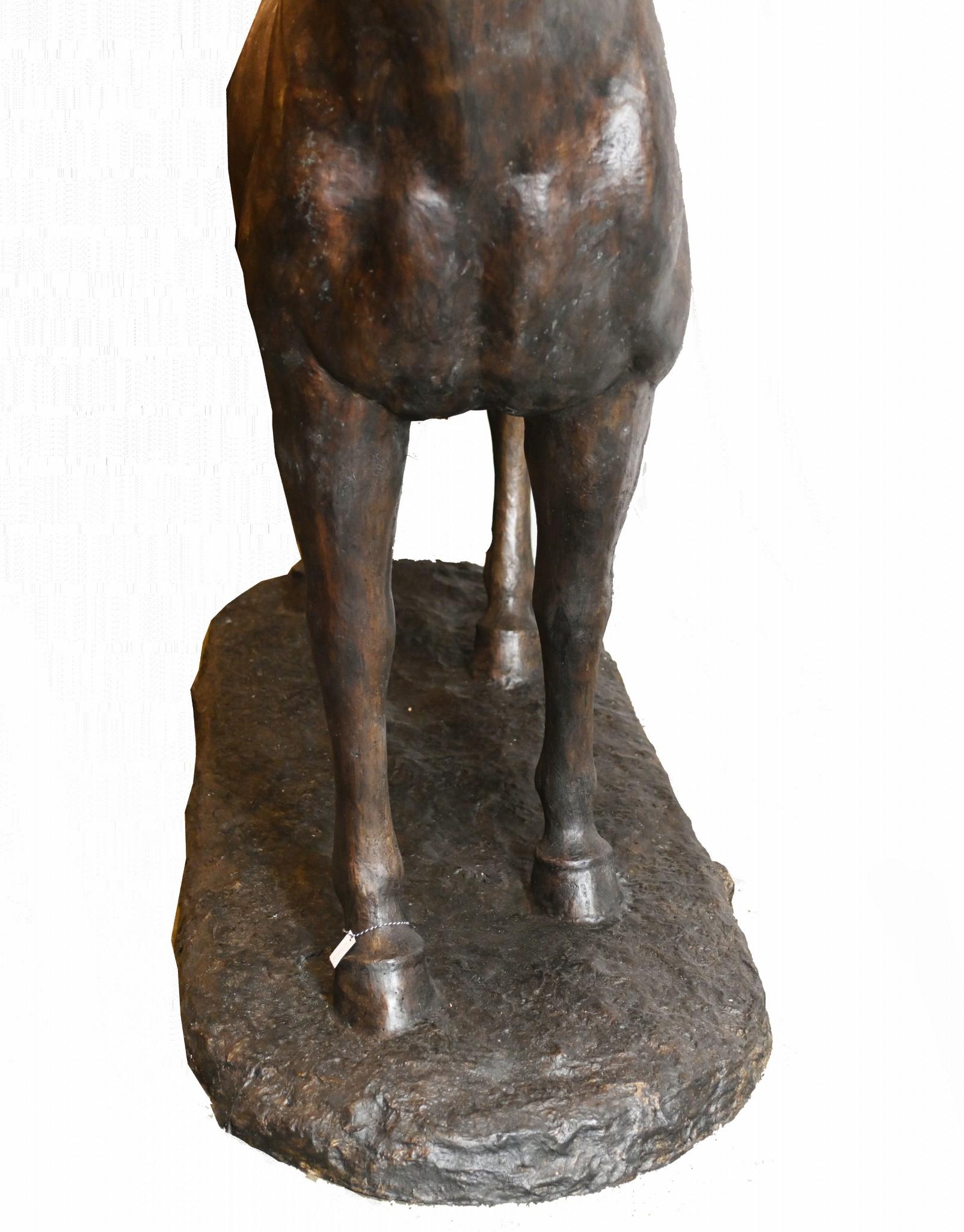 Lifesize French Bronze Horse Statue Architectural Bronze Horses Pony In Good Condition For Sale In Potters Bar, GB