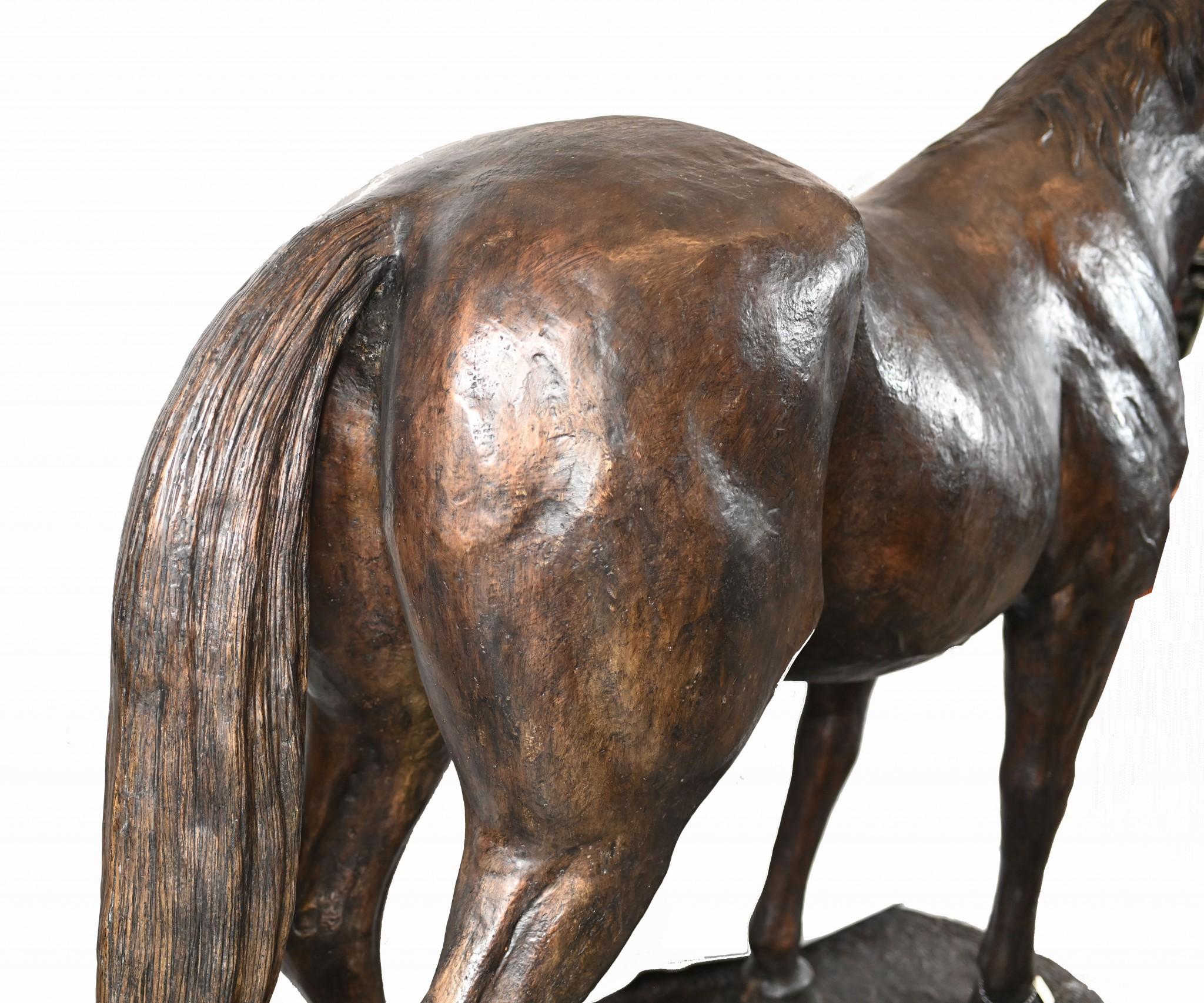 Lifesize French Bronze Horse Statue Architectural Bronze Horses Pony In Good Condition For Sale In Potters Bar, GB