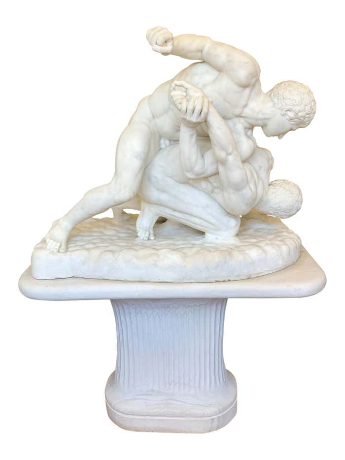 Life Size 19th Century Italian White Marble Sculpture Titled The life-size-19th-century-italian-white-marble-sculpture-titled-the