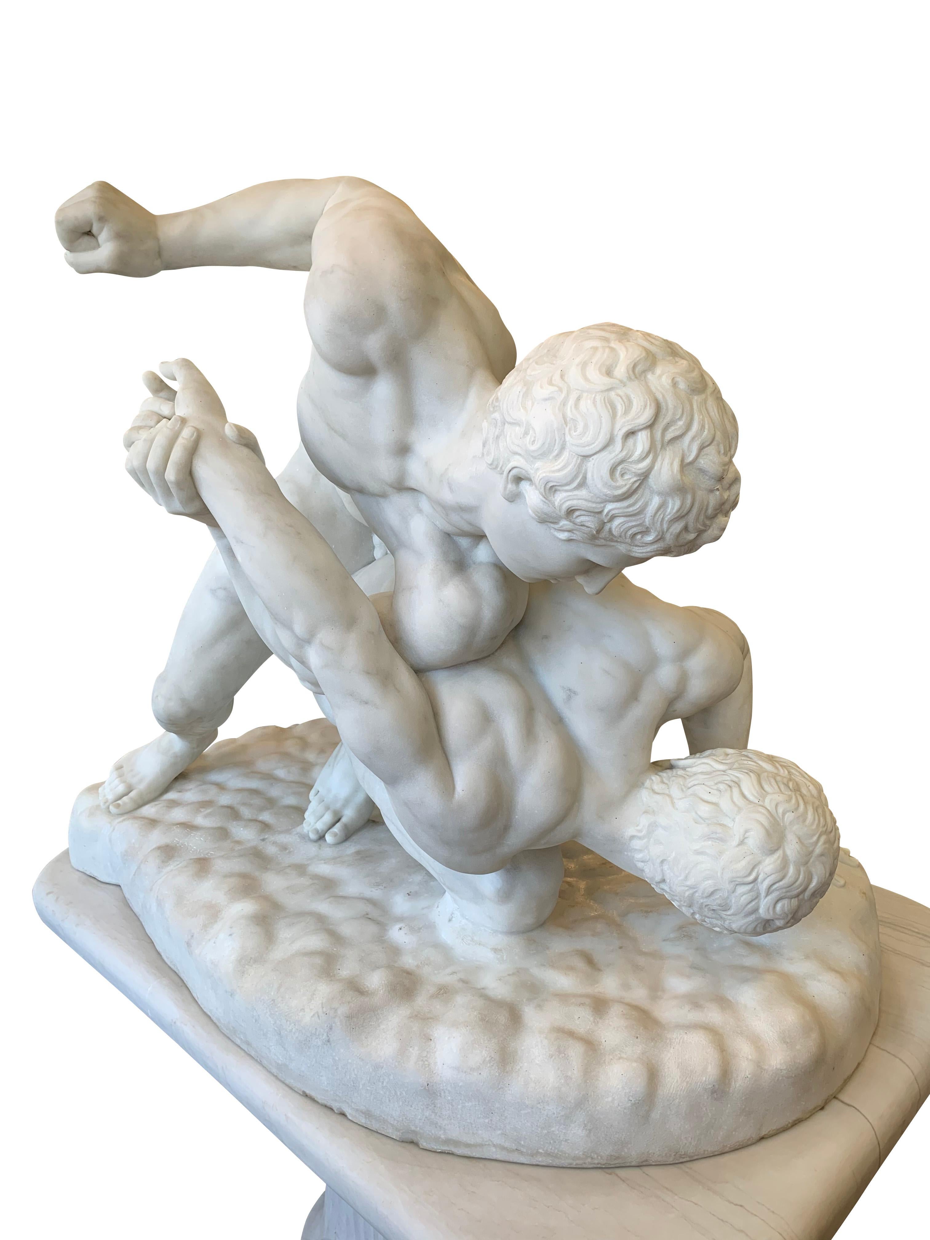 Life Size 19th Century Italian White Marble Sculpture Titled 