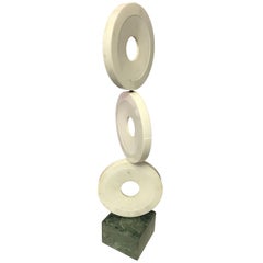 Lifesize Italian Marble Disk Totem Sculpture
