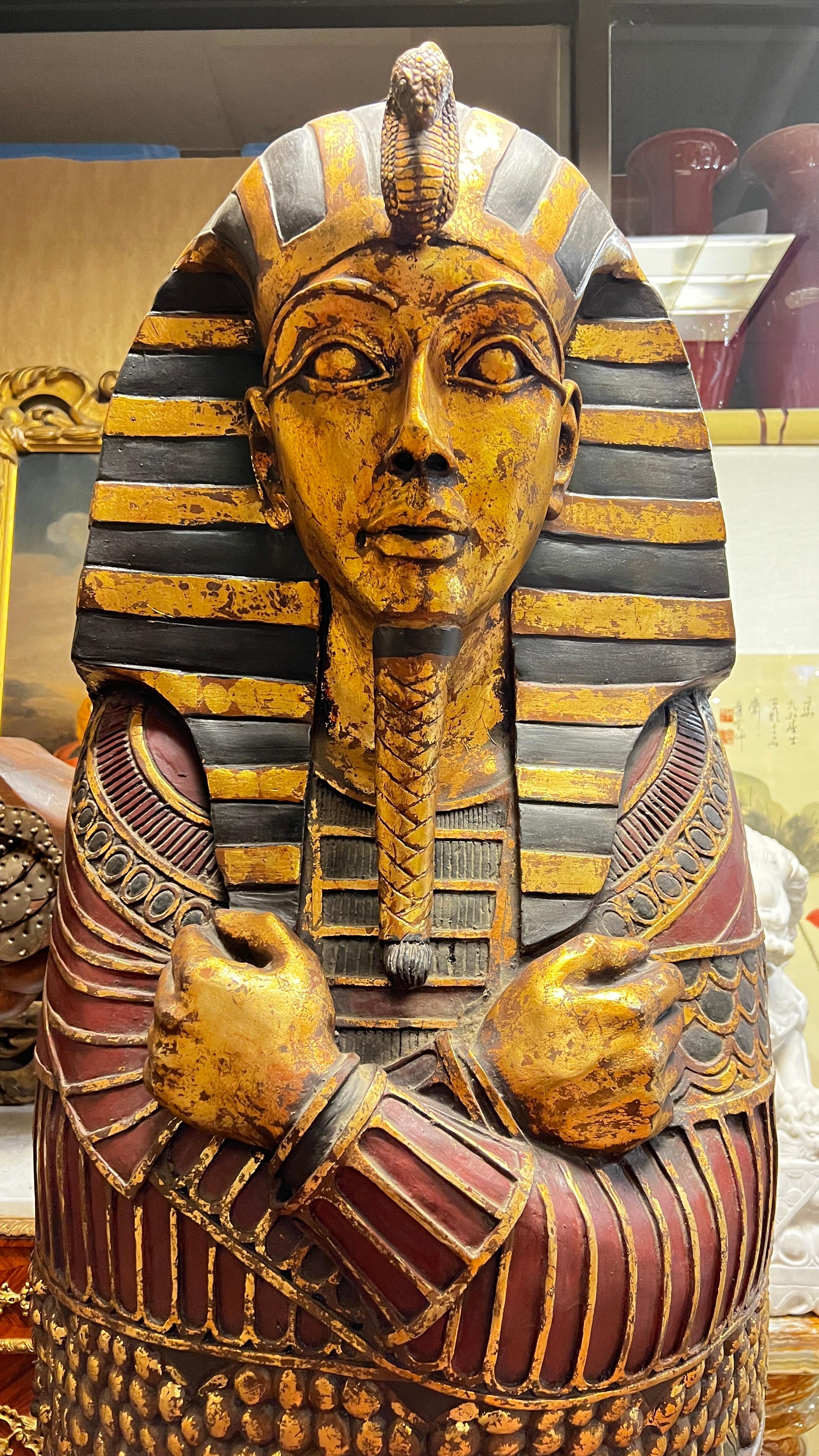 Unknown Lifesize King Tut Sarcophagus Bookcase or Bar For Sale