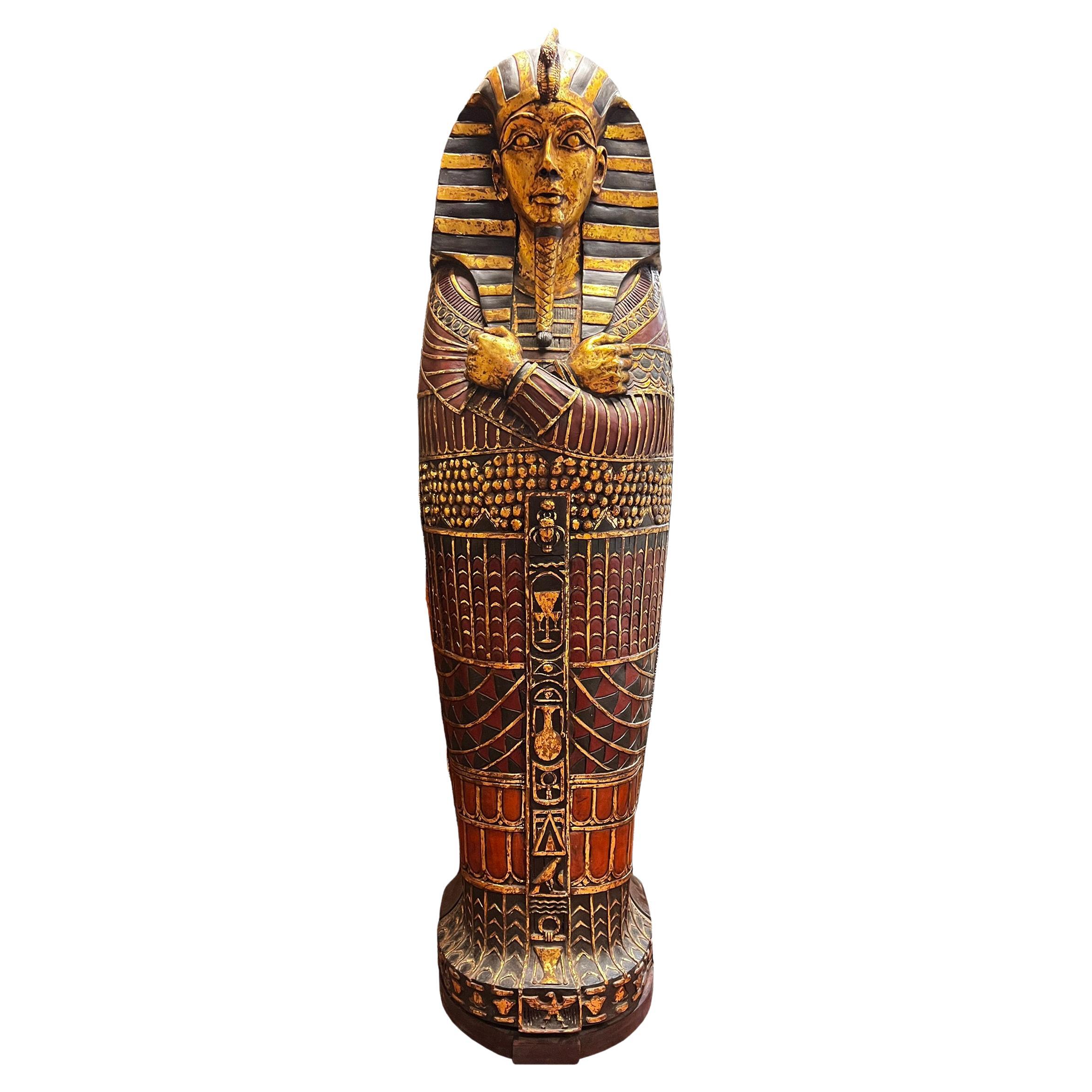 Lifesize King Tut Sarcophagus Bookcase or Bar For Sale