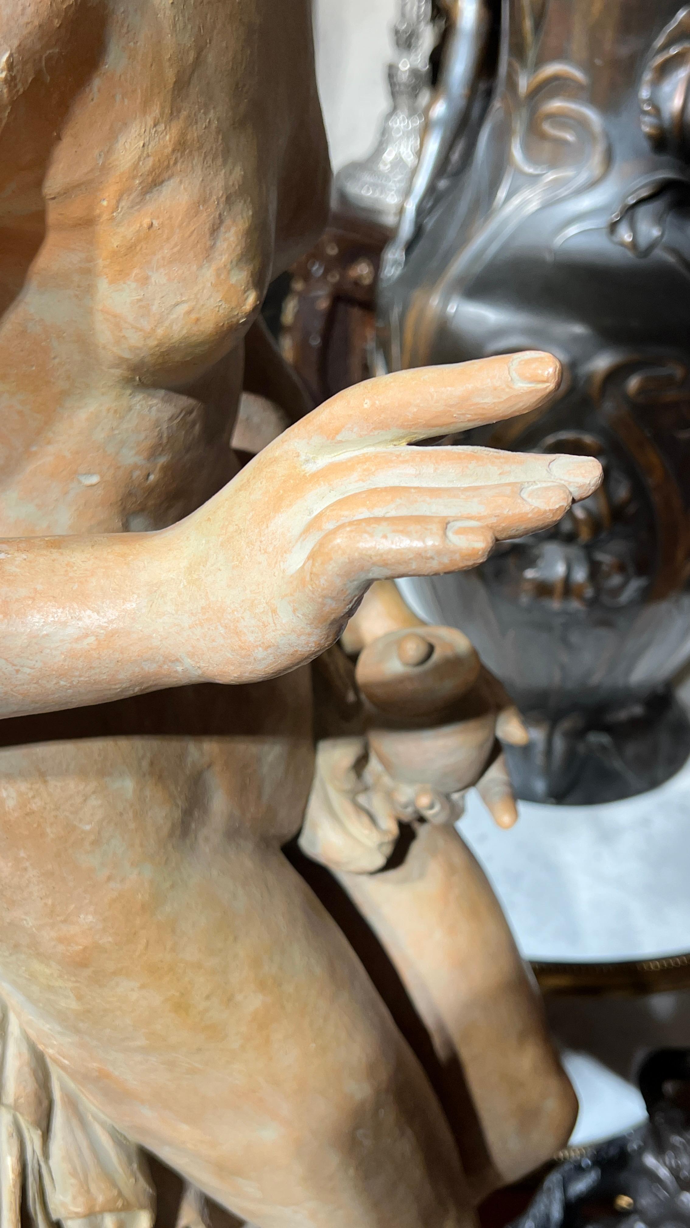 Neoklassizistische Terrakotta-Figur einer badenden Venus in Lebensgröße im Angebot 12