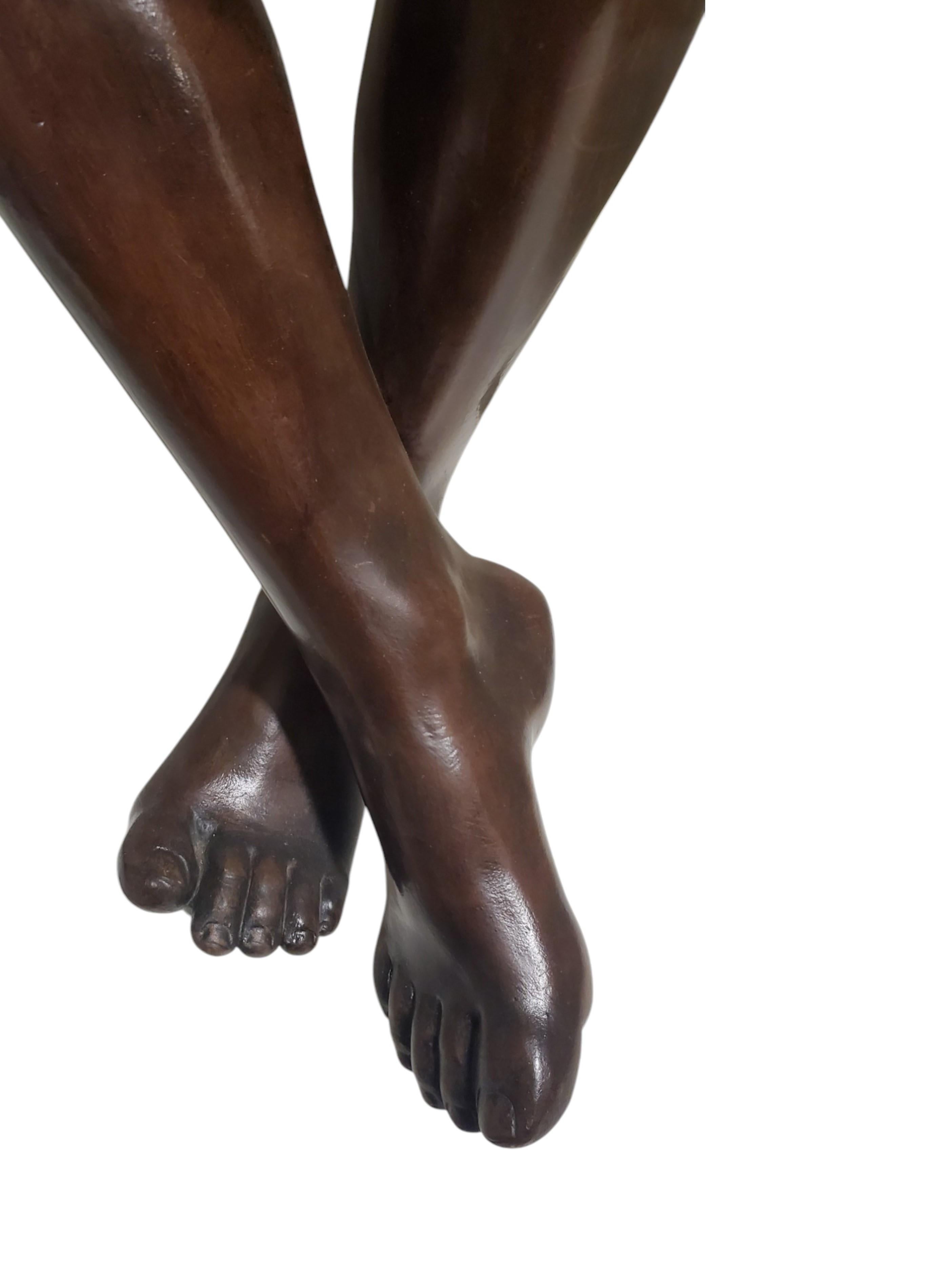 Lifesize original Goldscheider polychrome terracotta figure of a young boy For Sale 1