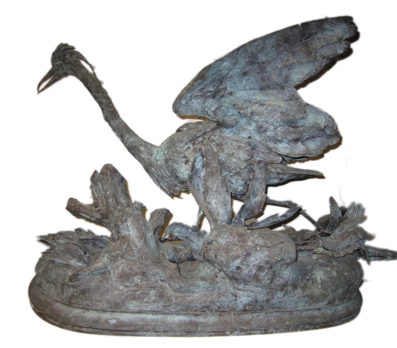 Paire de sculptures françaises originales de Herons- Moigniez en vente 12