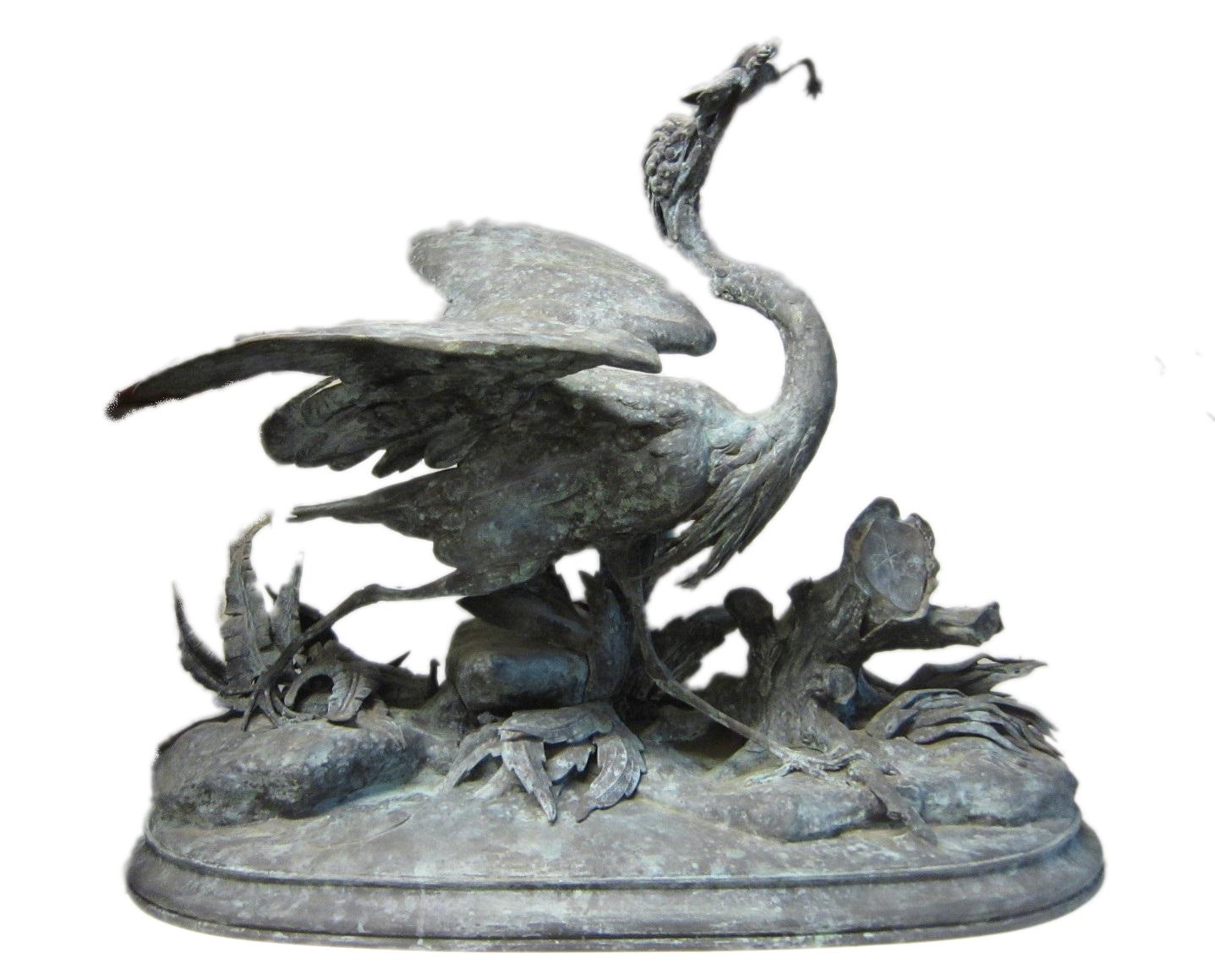 Paire de sculptures françaises originales de Herons- Moigniez en vente 13