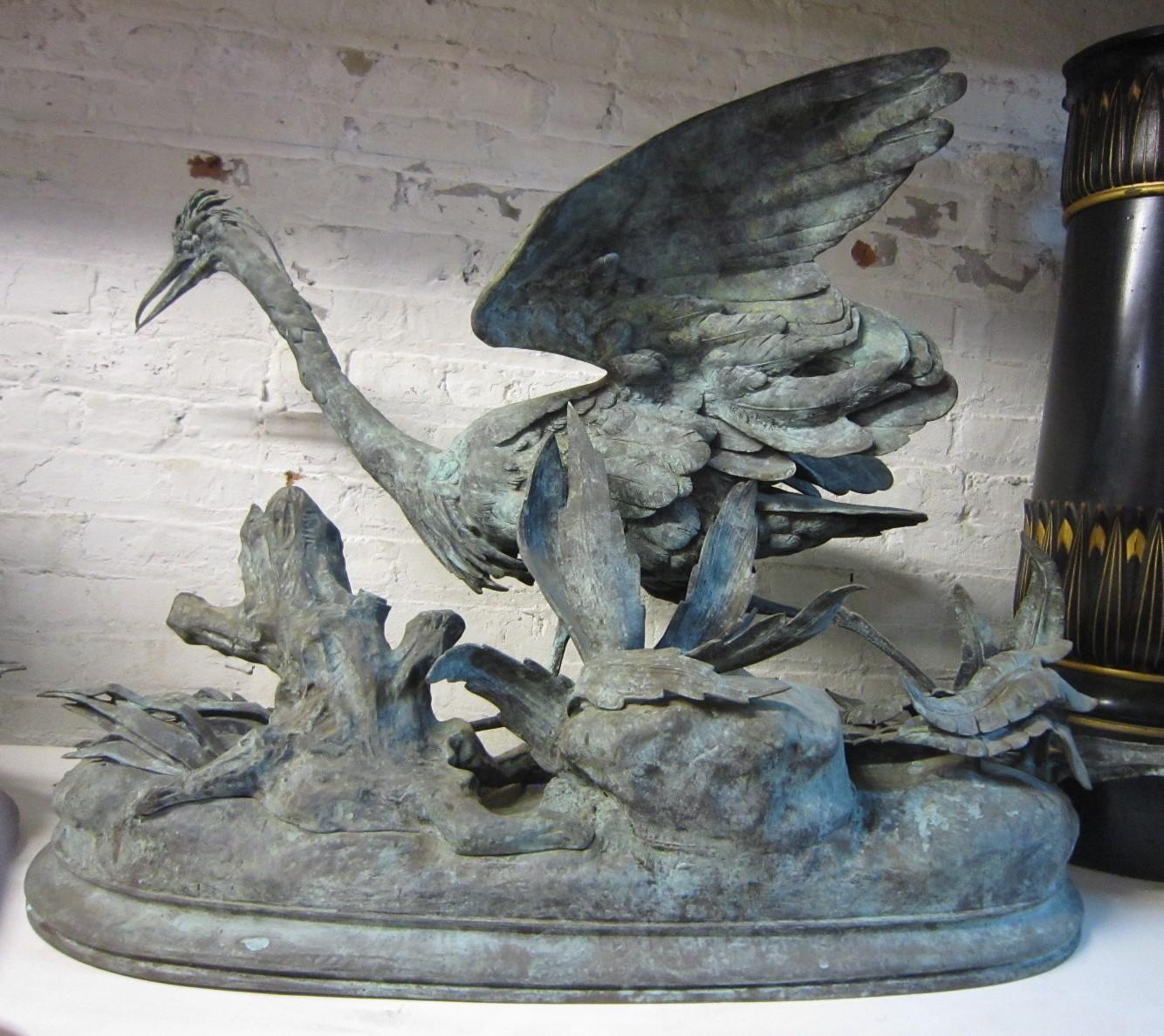 Beaux-Arts Paire de sculptures françaises originales de Herons- Moigniez en vente