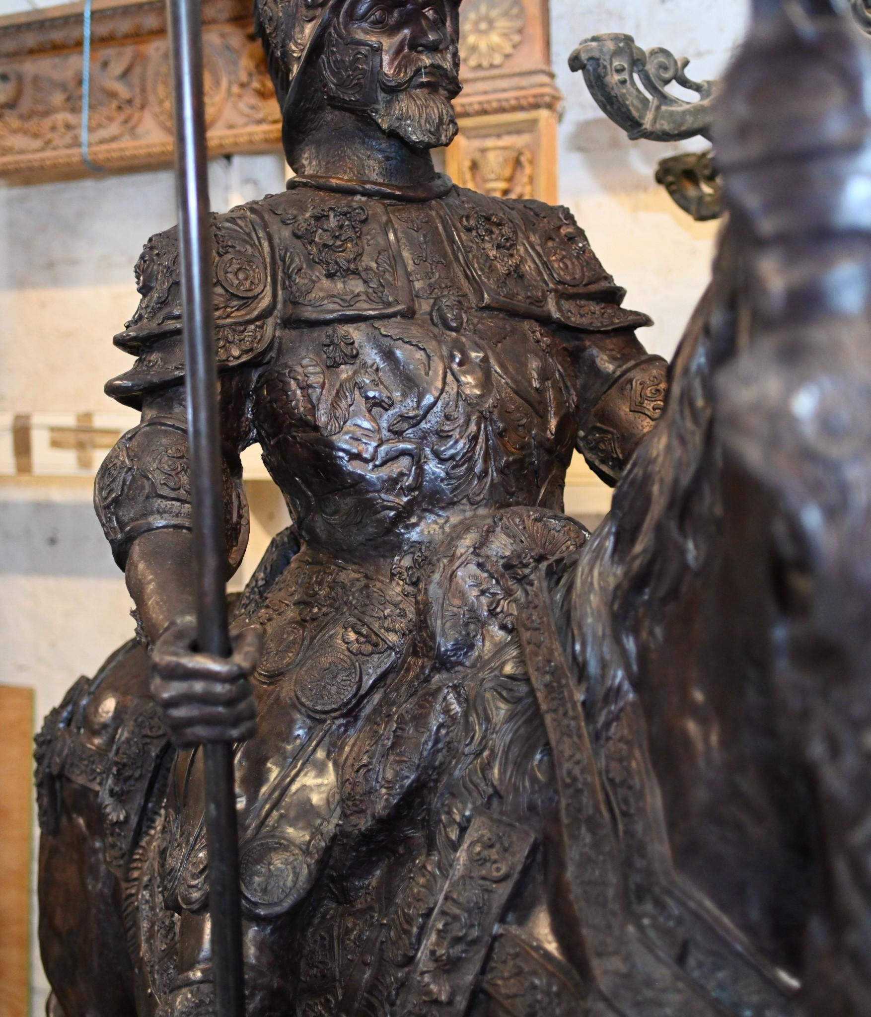 Lifesize Roman Gladiator on Horseback Statue Sculpture Architectural Art 6