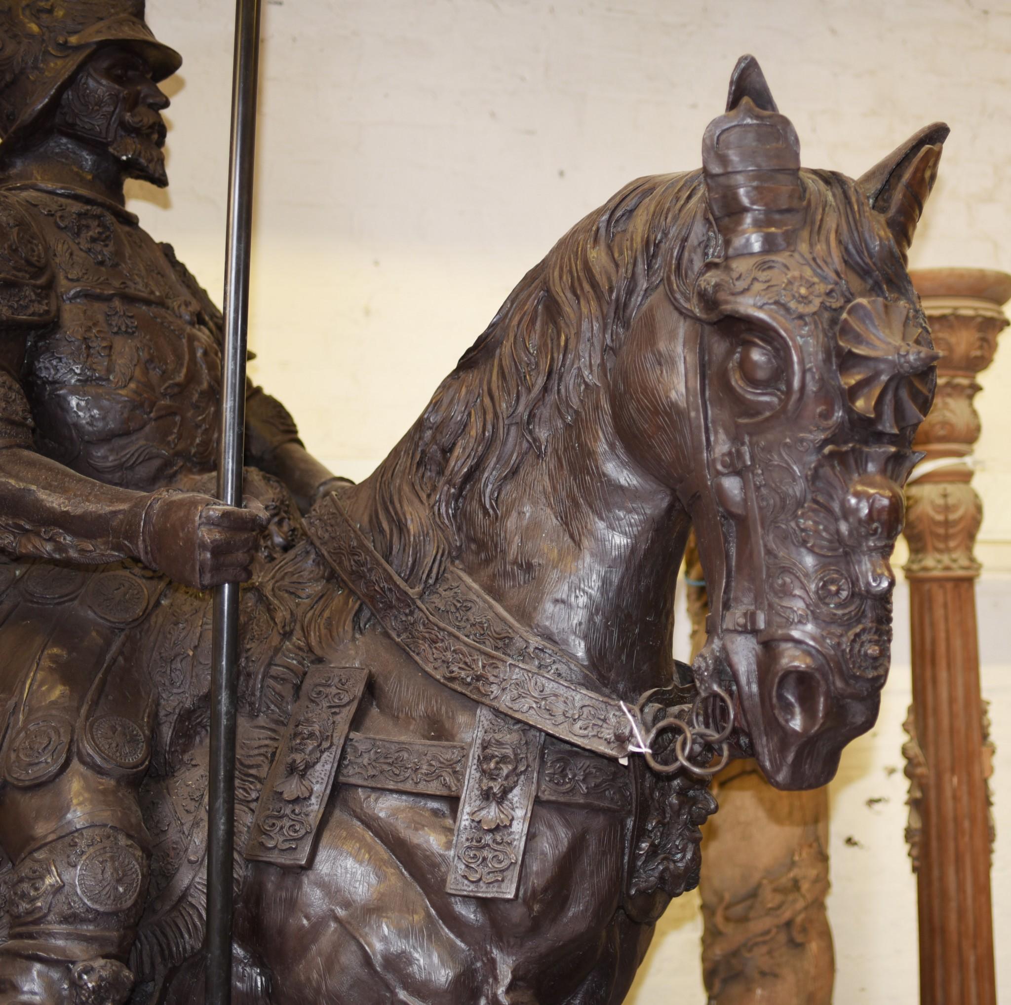 Lifesize Roman Gladiator on Horseback Statue Sculpture Architectural Art 9
