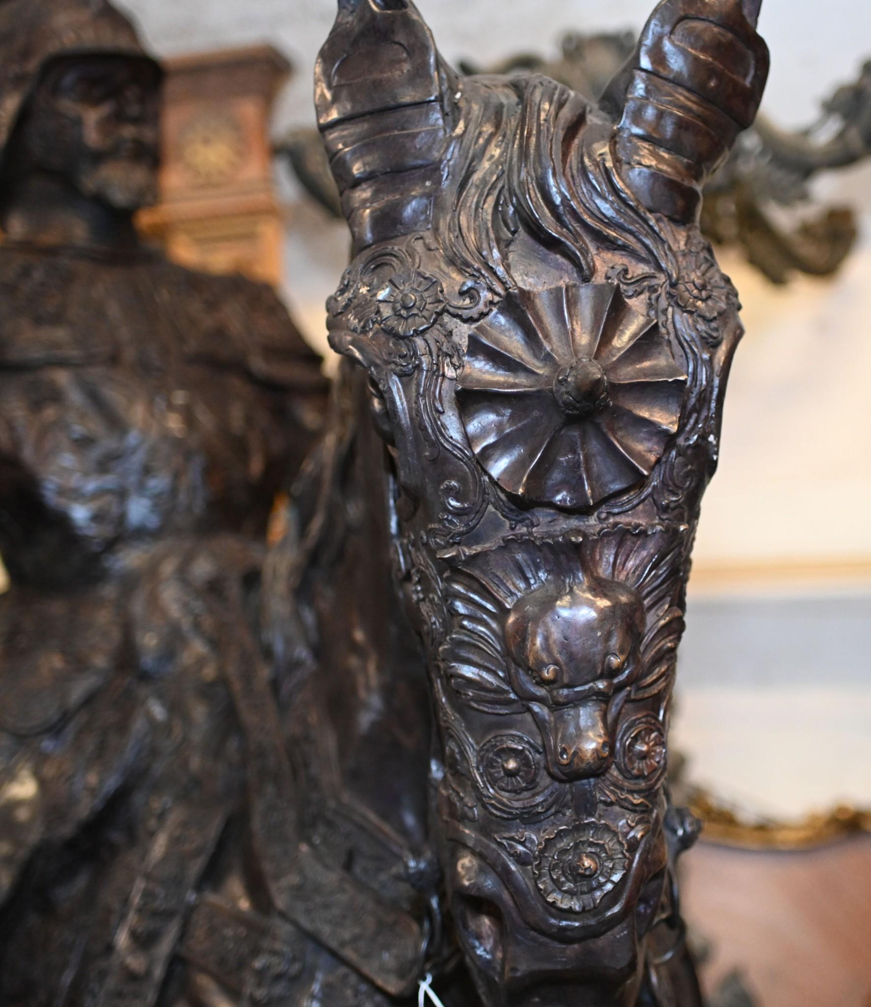 Lifesize Roman Gladiator on Horseback Statue Sculpture Architectural Art For Sale 10