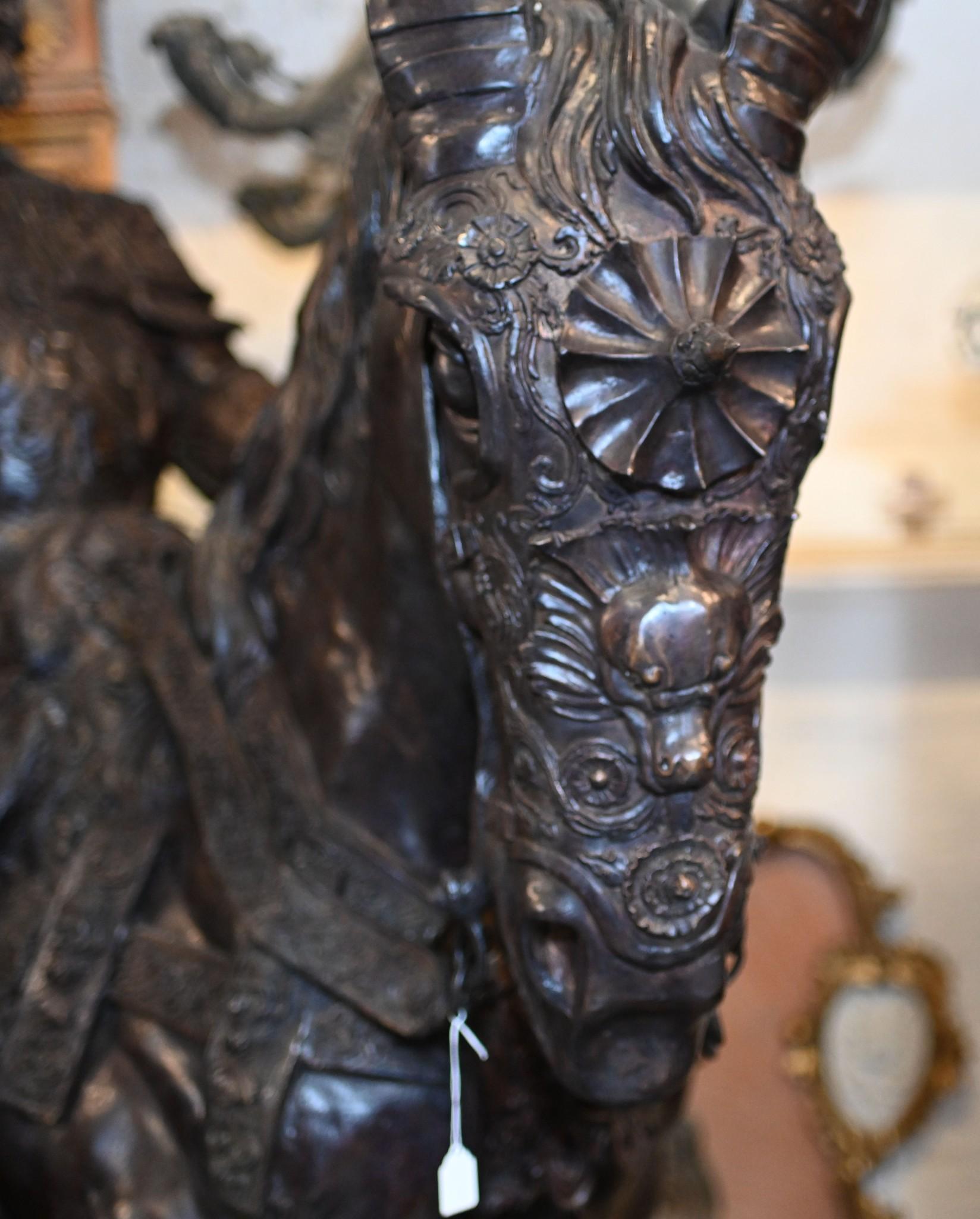 Fin du 20e siècle Gladiateur romain à cheval Statue Sculpture Art architectural en vente