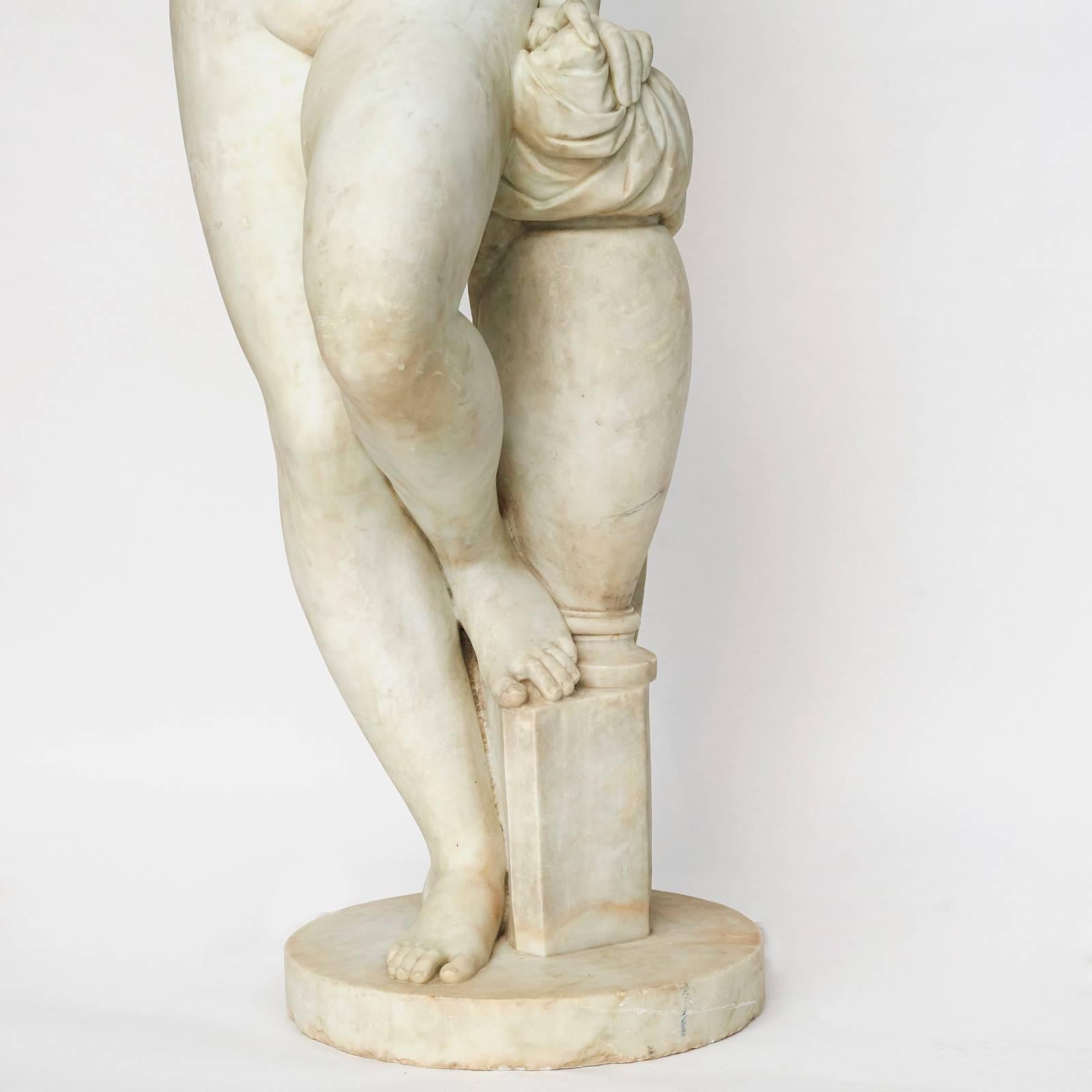 Mid-19th Century Lifesize Sculpture of Venus in White Statuary Marble, circa 1860s