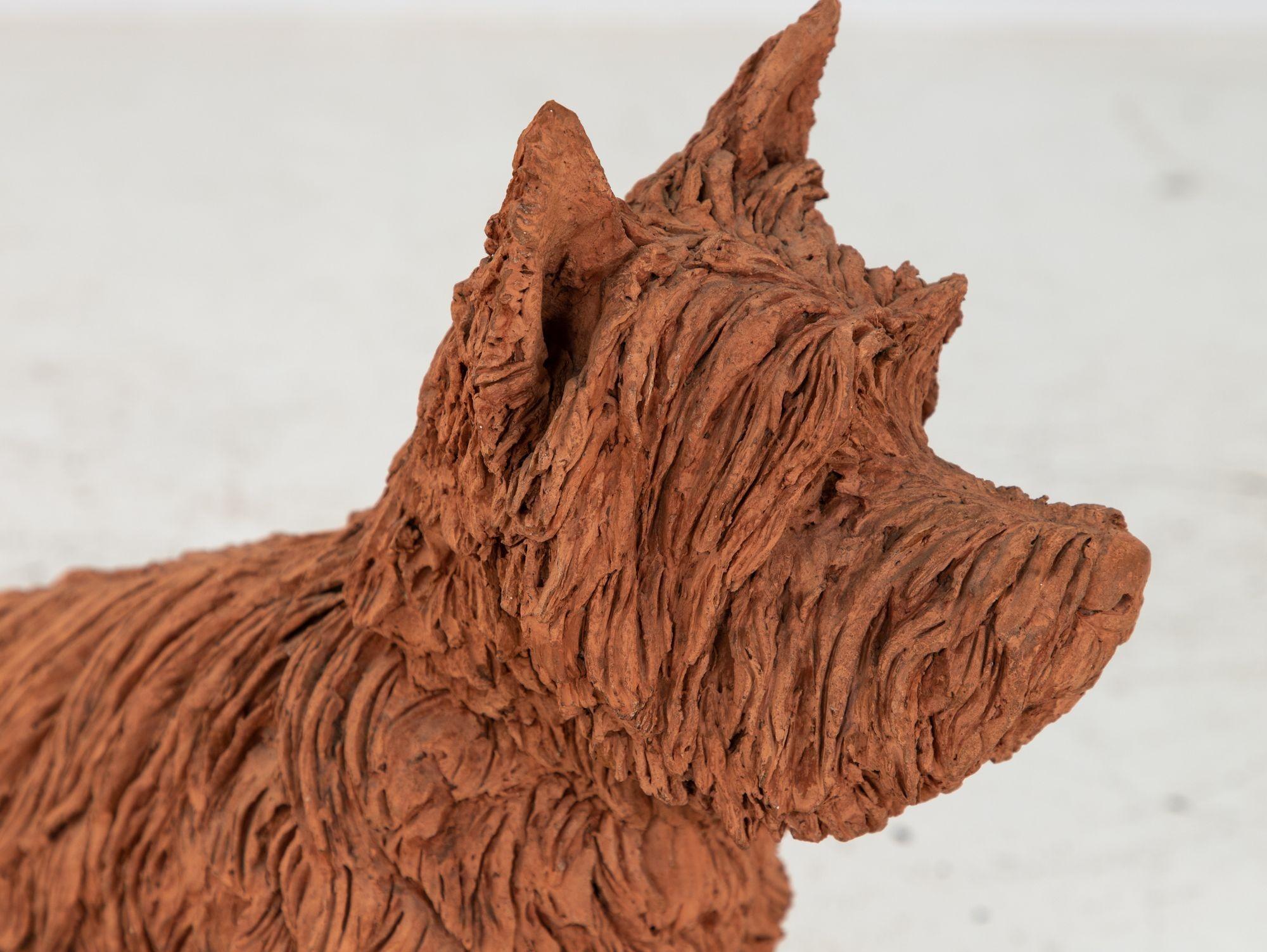 Terrakotta-Hunde-Gartenschmuck in Großformat, frühes 20. Jahrhundert (Englisch) im Angebot