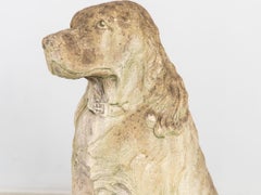 Lifesized Large Spaniel Dog Garden Ornament Stone, English Early 21st C.