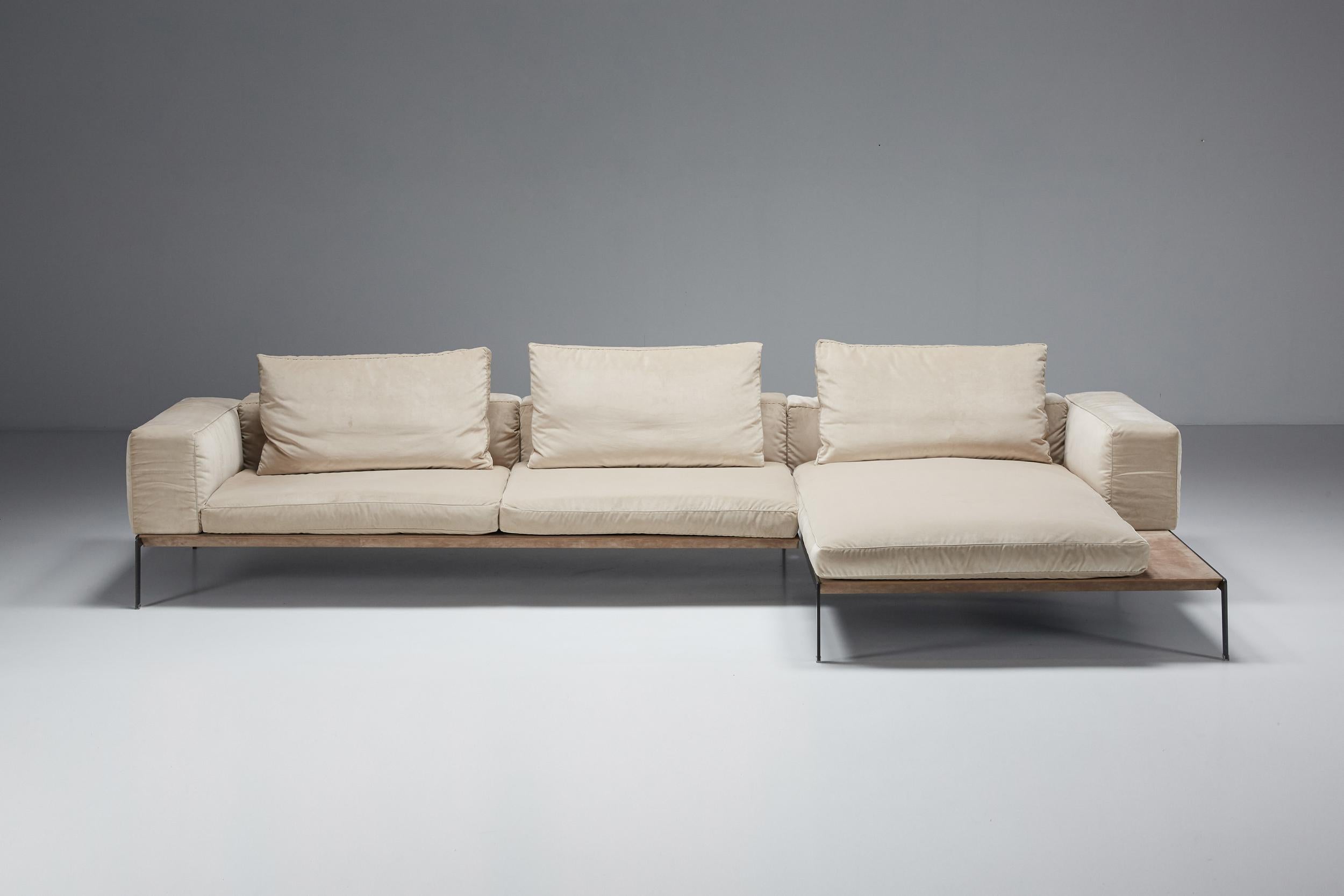 Modern  Antonio Citterio for Flexform, Lifesteel White Three Seater Sofa 