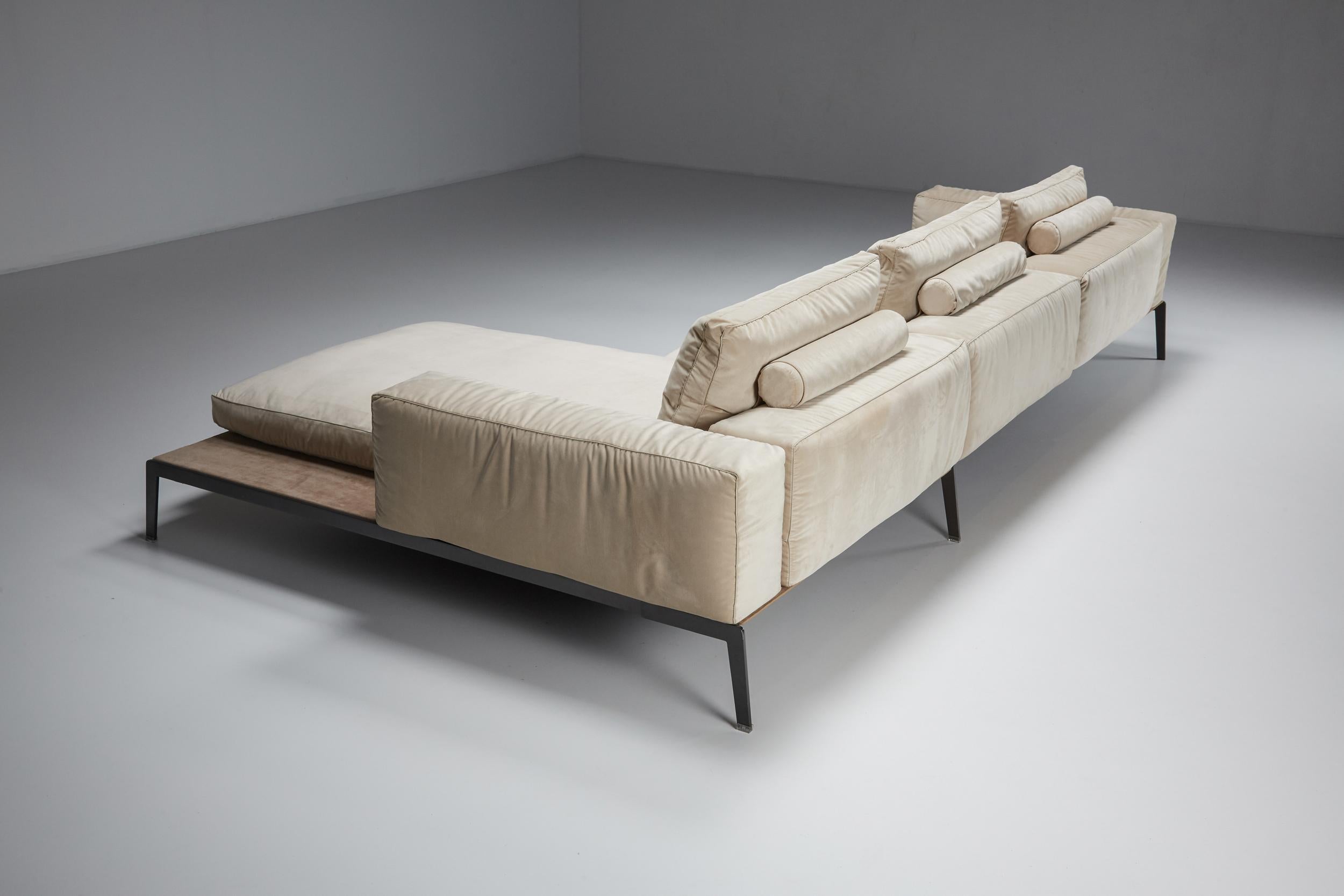 Italian  Antonio Citterio for Flexform, Lifesteel White Three Seater Sofa 