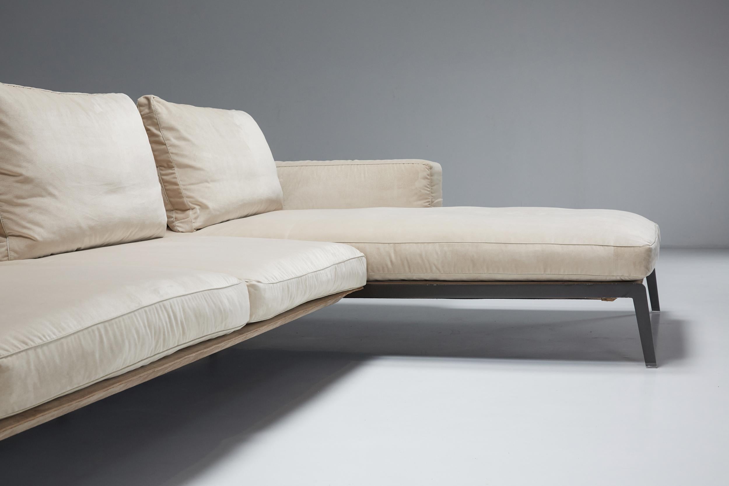 Contemporary  Antonio Citterio for Flexform, Lifesteel White Three Seater Sofa 