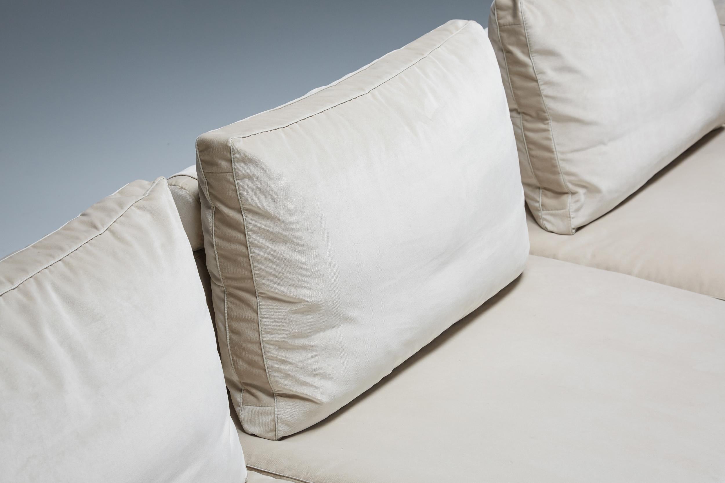 Fabric  Antonio Citterio for Flexform, Lifesteel White Three Seater Sofa 