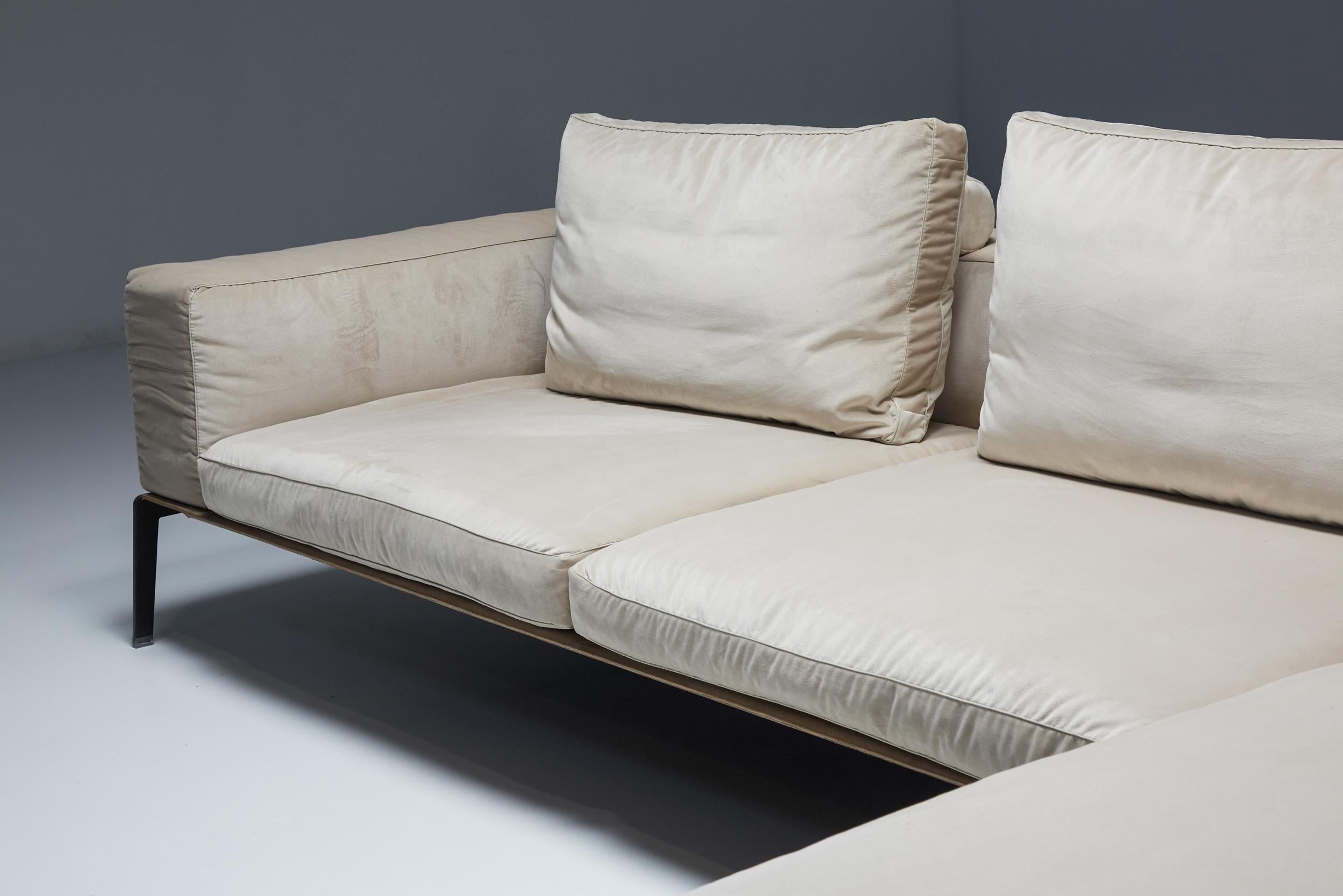  Antonio Citterio for Flexform, Lifesteel White Three Seater Sofa  1