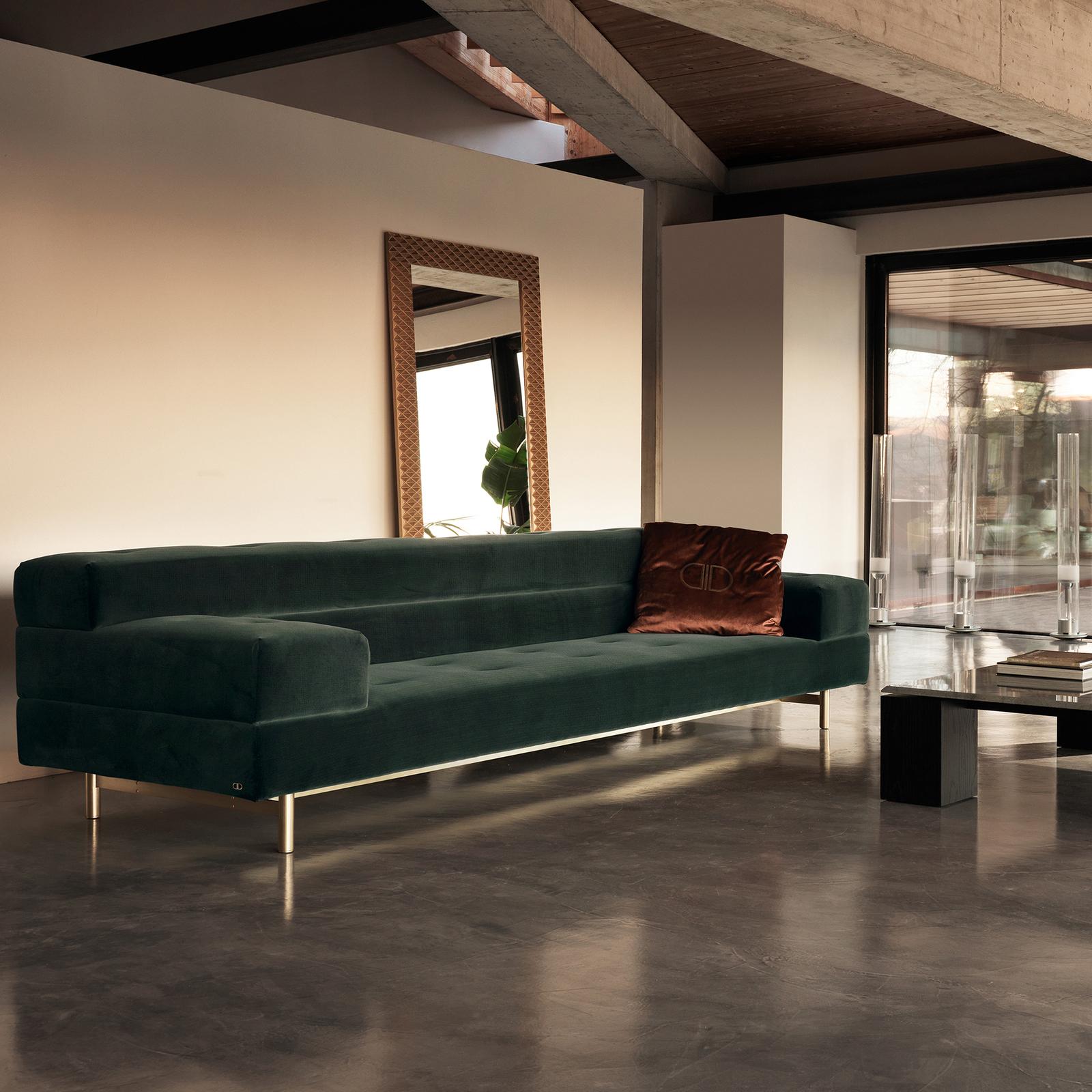 Italian Lifestyle Green Sofa For Sale