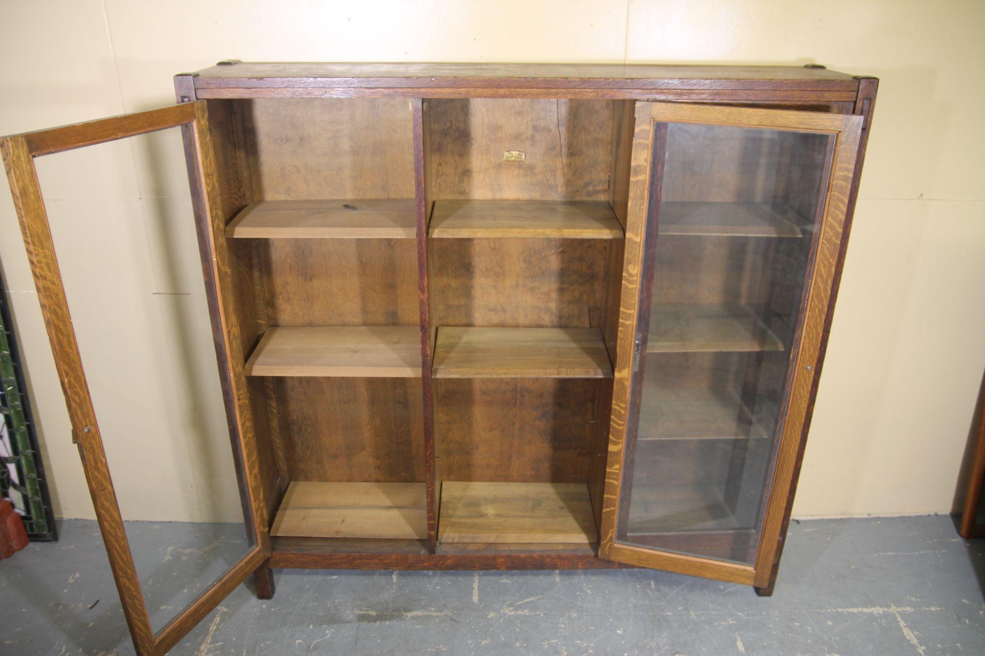 Lifetime 3 door Arts and Craft Bookcase In Good Condition For Sale In Asbury Park, NJ