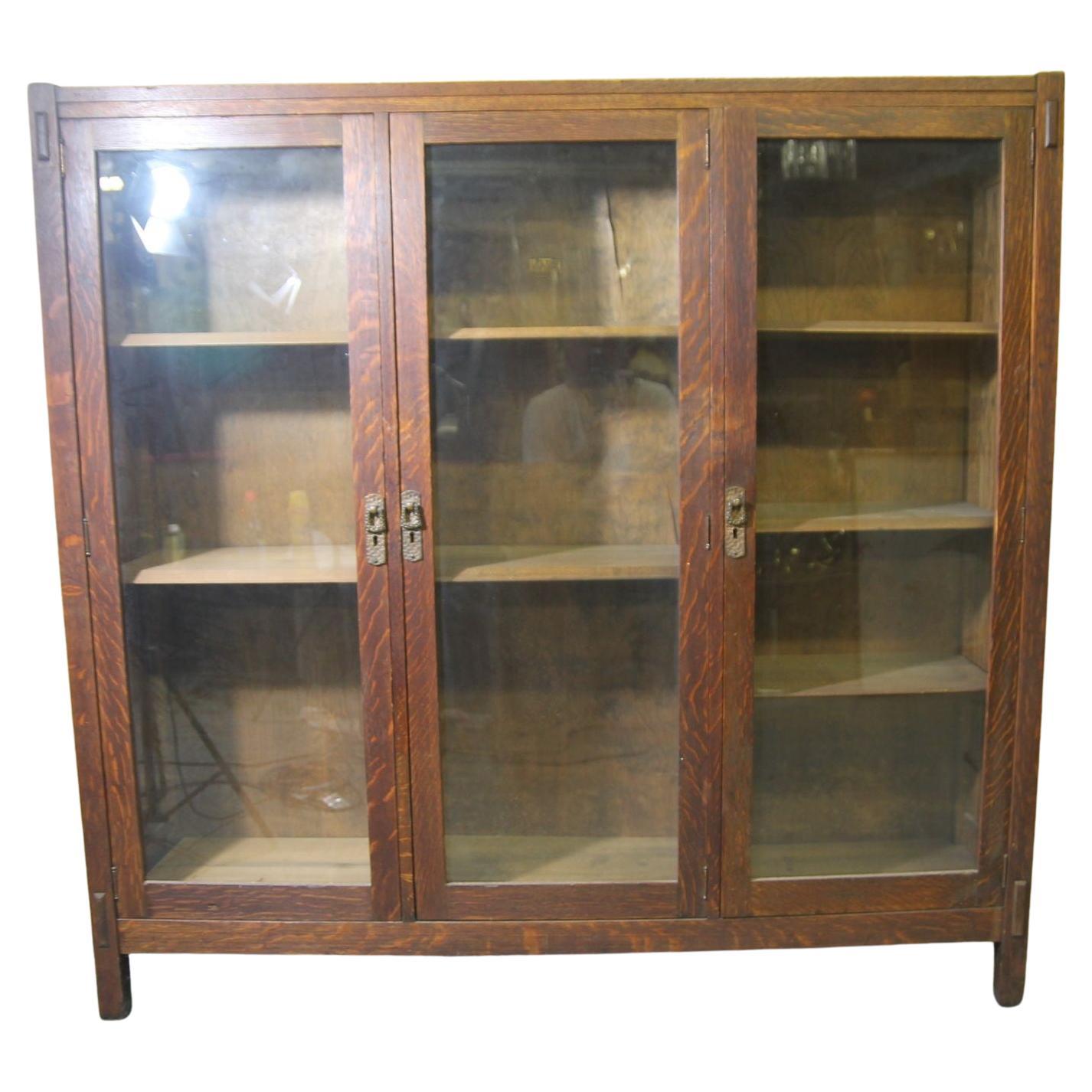 Lifetime 3 door Arts and Craft Bookcase For Sale