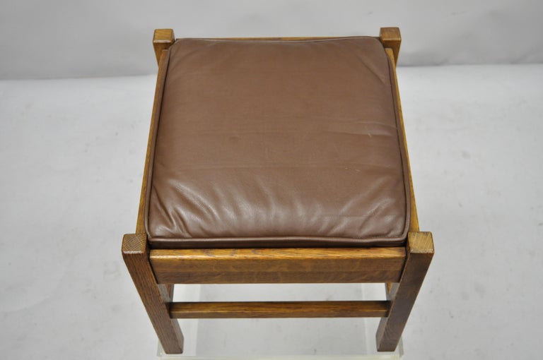Lifetime Furniture 403 Mission Oak Arts and Crafts Leather Ottoman ...