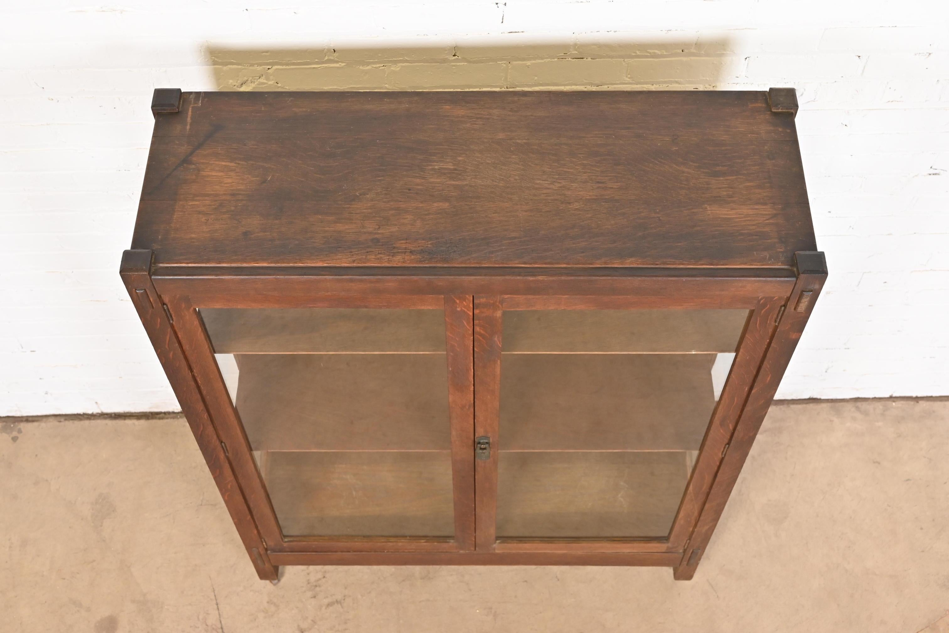 Lifetime Furniture Antique Mission Oak Arts & Crafts Bookcase Cabinet 2