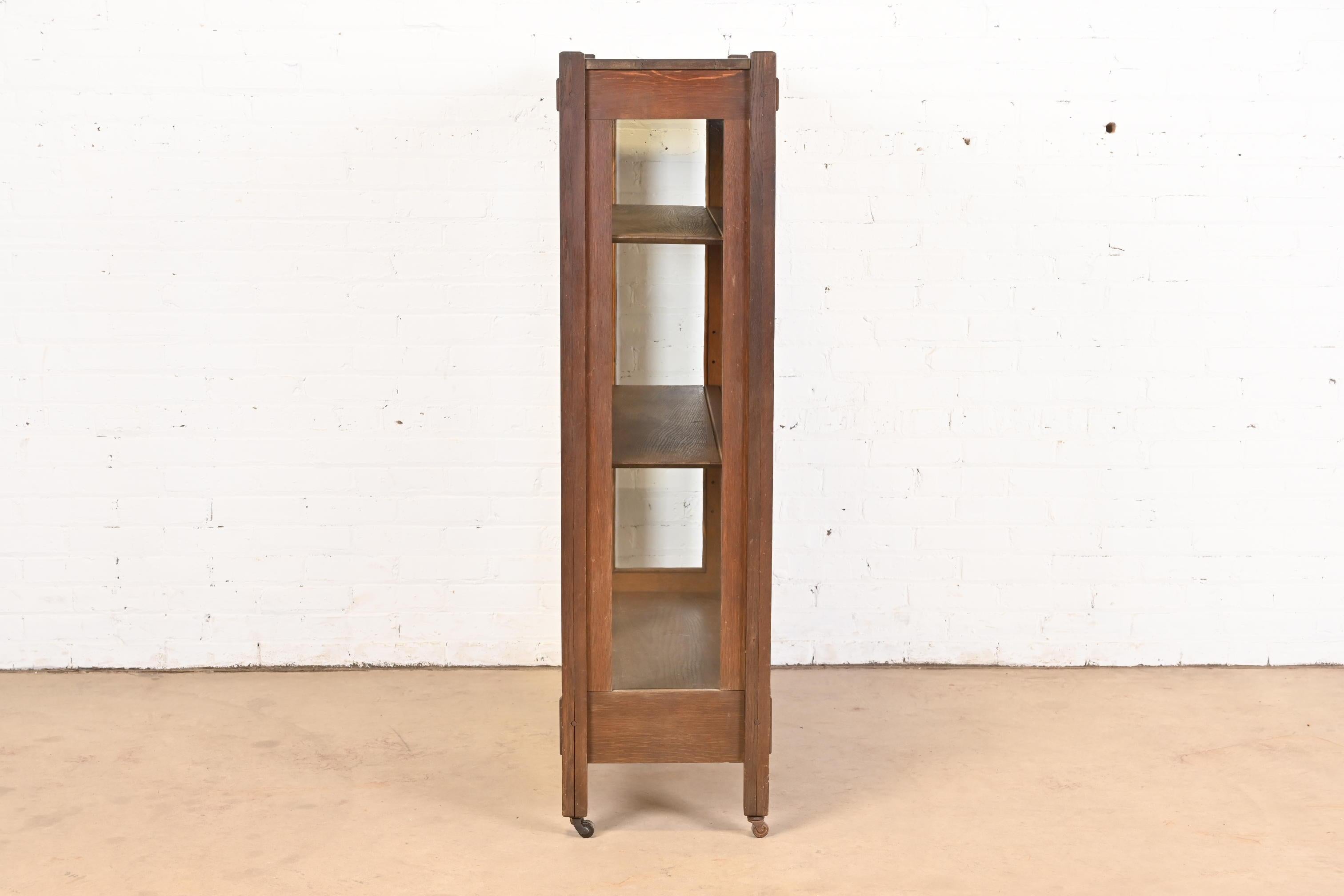 Lifetime Furniture Antique Mission Oak Arts & Crafts Bookcase Cabinet 3