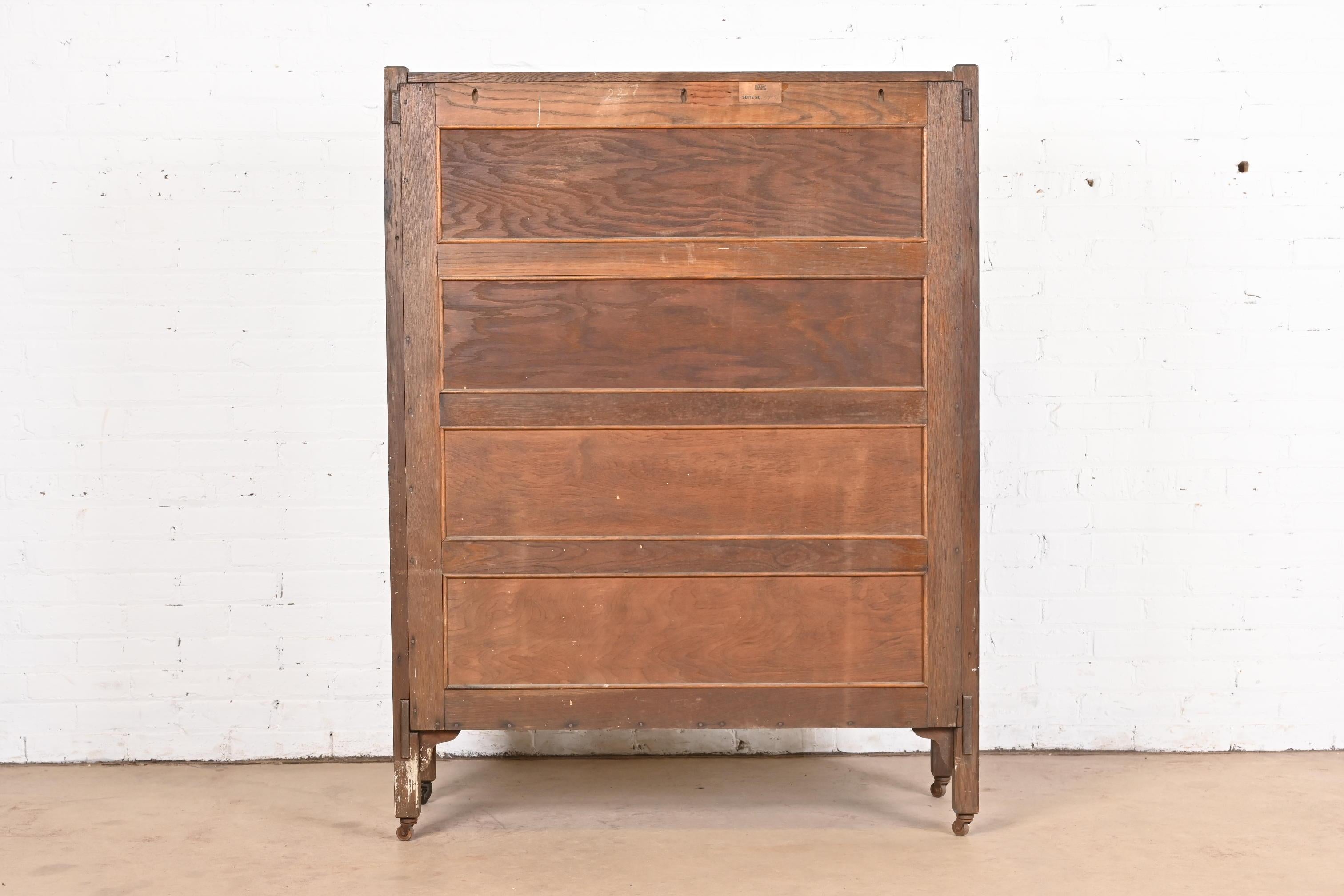 Lifetime Furniture Antique Mission Oak Arts & Crafts Bookcase Cabinet 4