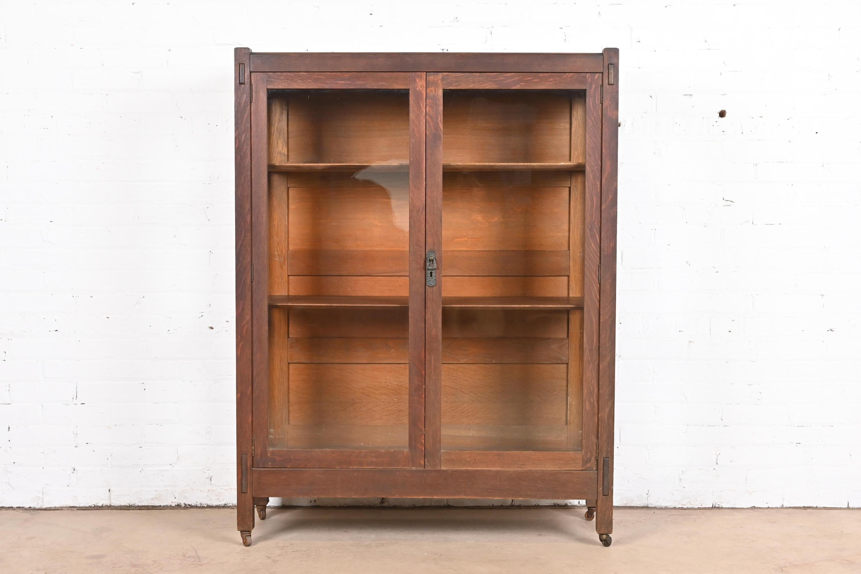 antique arts and crafts bookcase