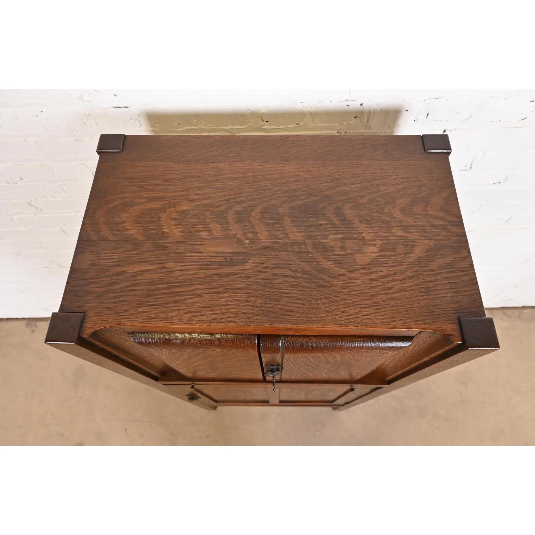 Lifetime Furniture Antiguo Mission Oak Arts & Crafts Cellarette o mueble bar en venta 3