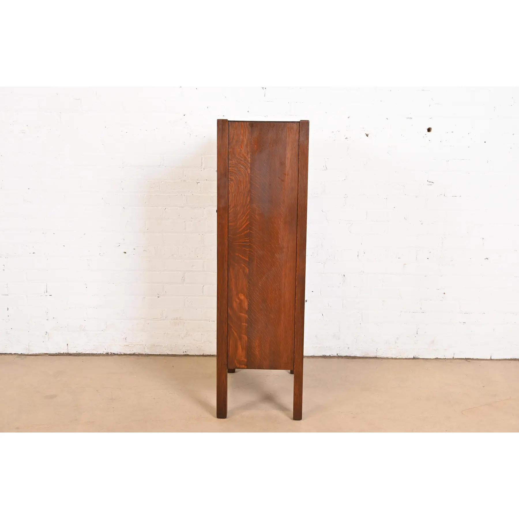 Lifetime Furniture Antiguo Mission Oak Arts & Crafts Cellarette o mueble bar en venta 4