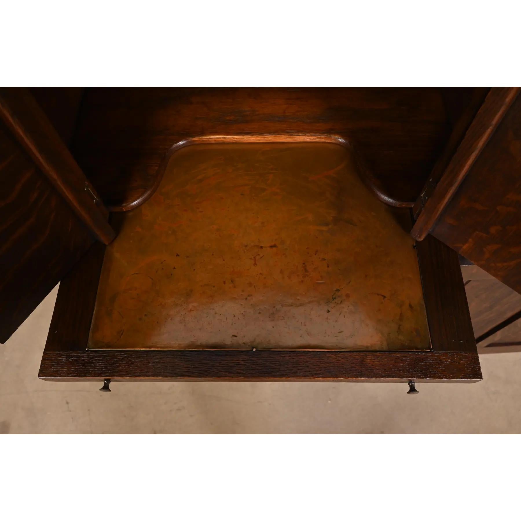 Lifetime Furniture Antiguo Mission Oak Arts & Crafts Cellarette o mueble bar en venta 1