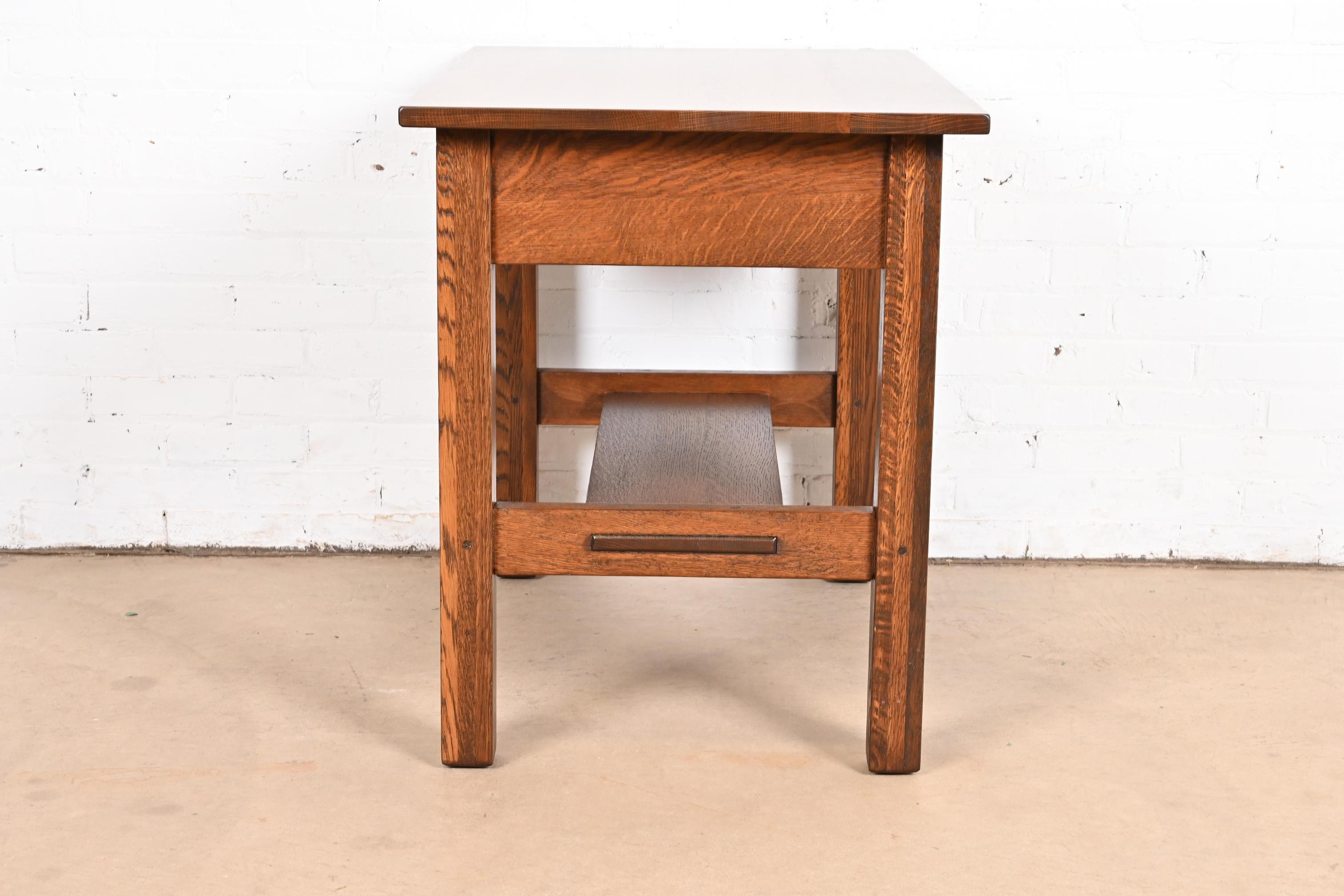 Lifetime Furniture Escritorio o mesa de biblioteca antiguos Mission Oak Arts & Crafts en venta 3