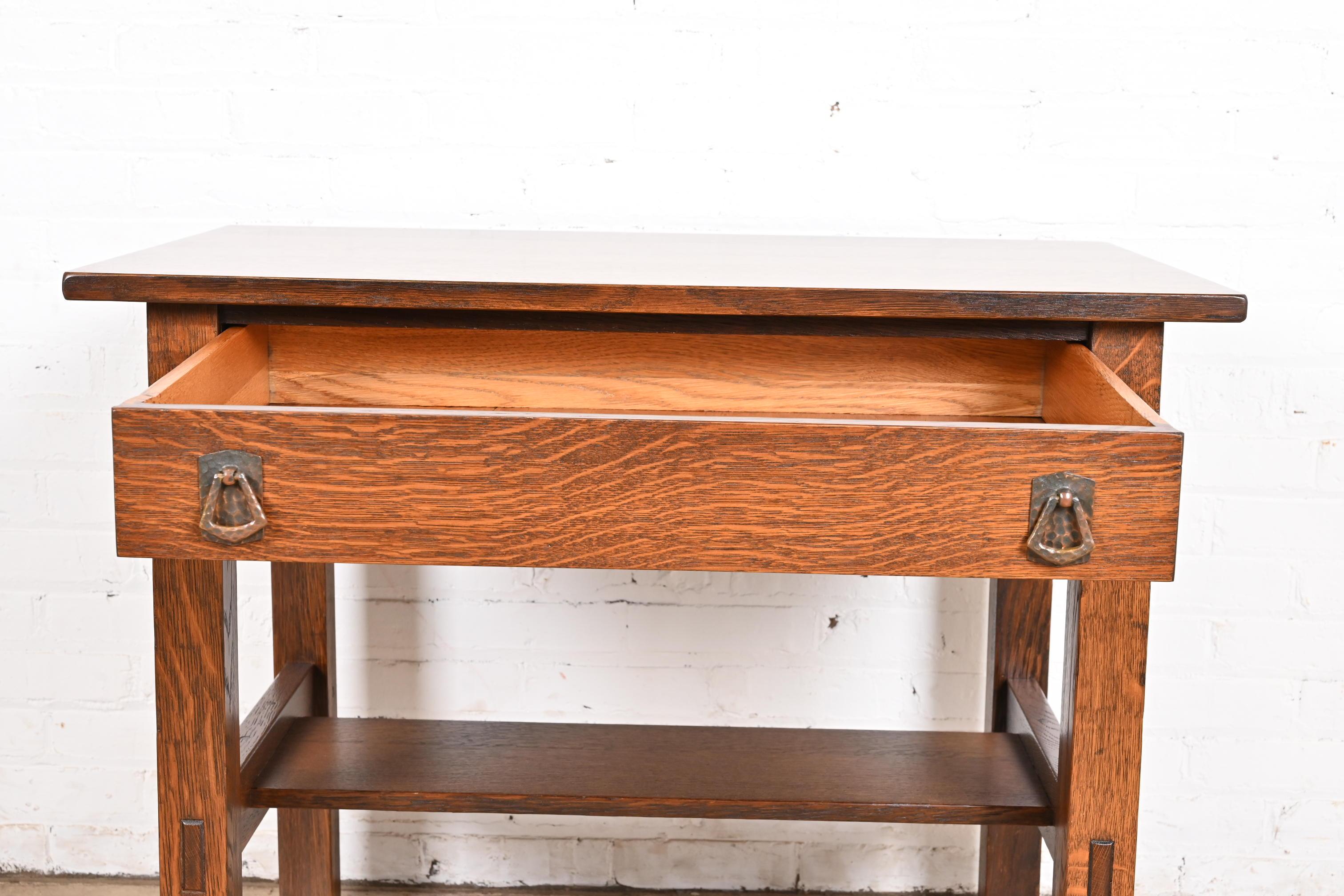 Lifetime Furniture Escritorio o mesa de biblioteca antiguos Mission Oak Arts & Crafts principios del siglo XX en venta