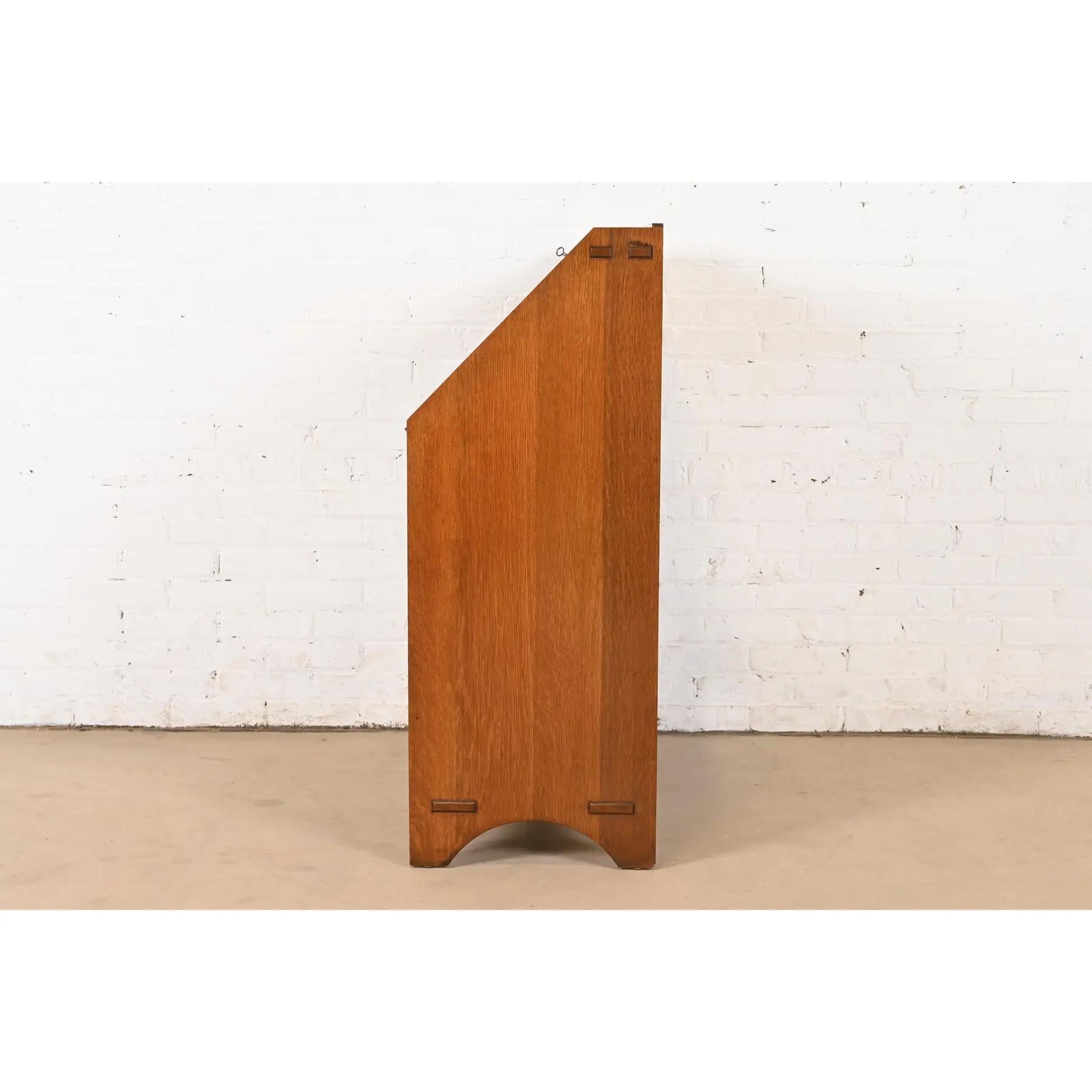 Lifetime Furniture Antike Mission Eichenholz Arts & Crafts Sekretär-Schreibtisch mit aus Eichenholz im Angebot 4
