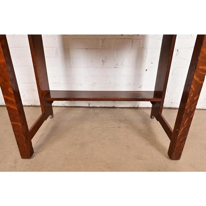 Lifetime Furniture Antique Mission Oak Arts & Crafts Drop Front Secretary Desk For Sale 5